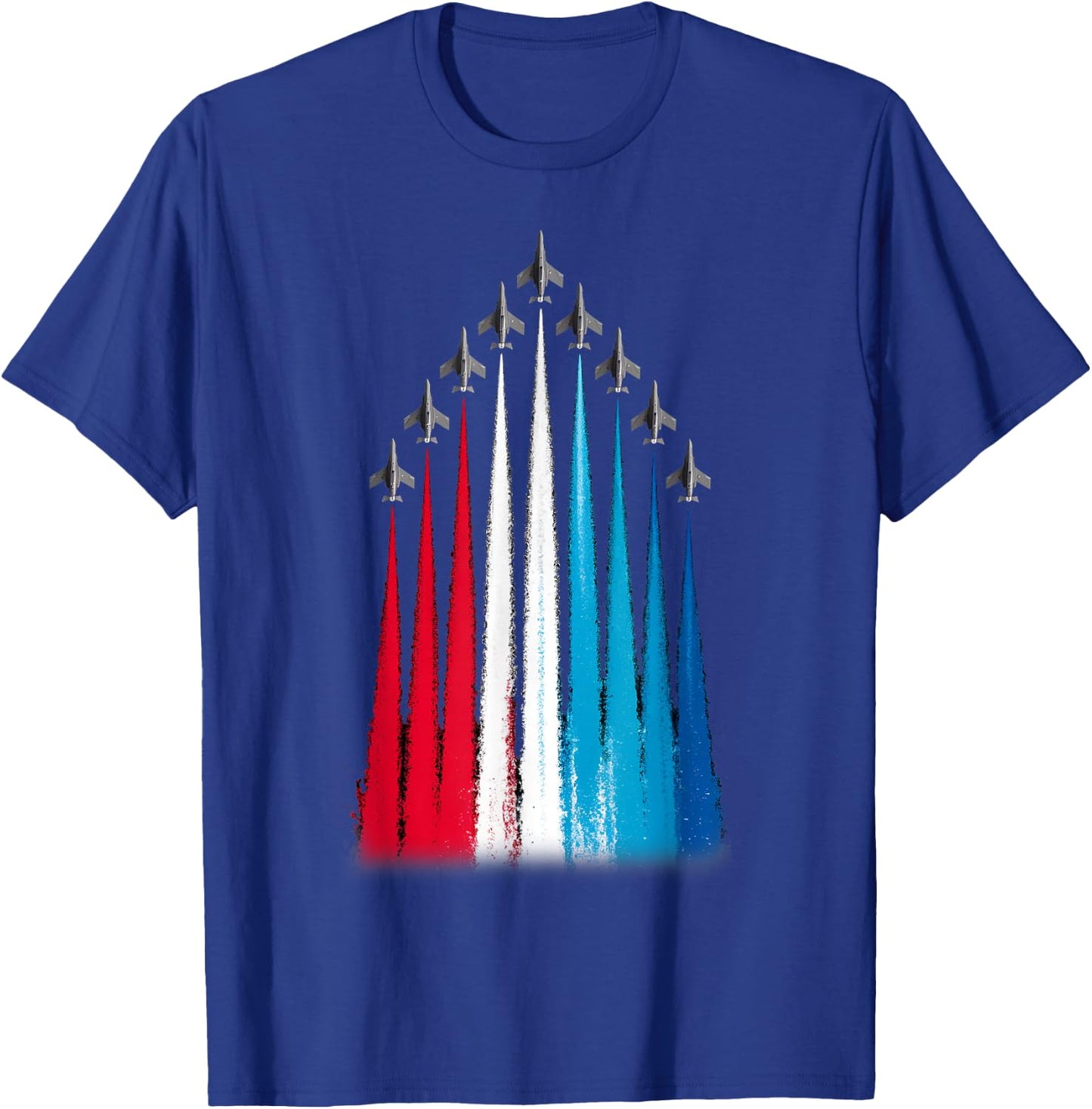 Patriotic USA Flag Fighter Jets 4th Of July T-Shirt - T-Shirt | Royal