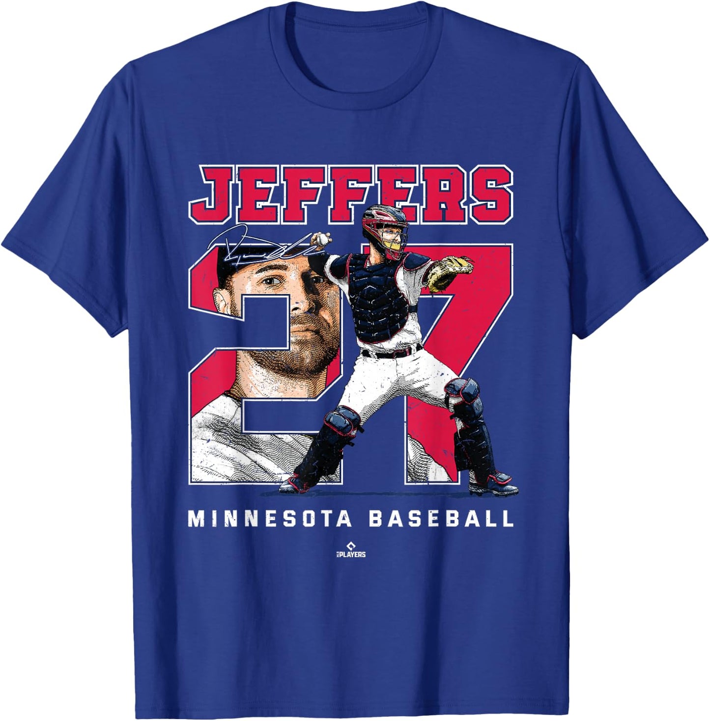 Number and Portrait Ryan Jeffers Minnesota MLBPA T-Shirt - T-Shirt | Royal