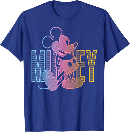 Disney Mickey And Friends Mickey Mouse Gradient Portrait T-Shirt - T-Shirt | Royal