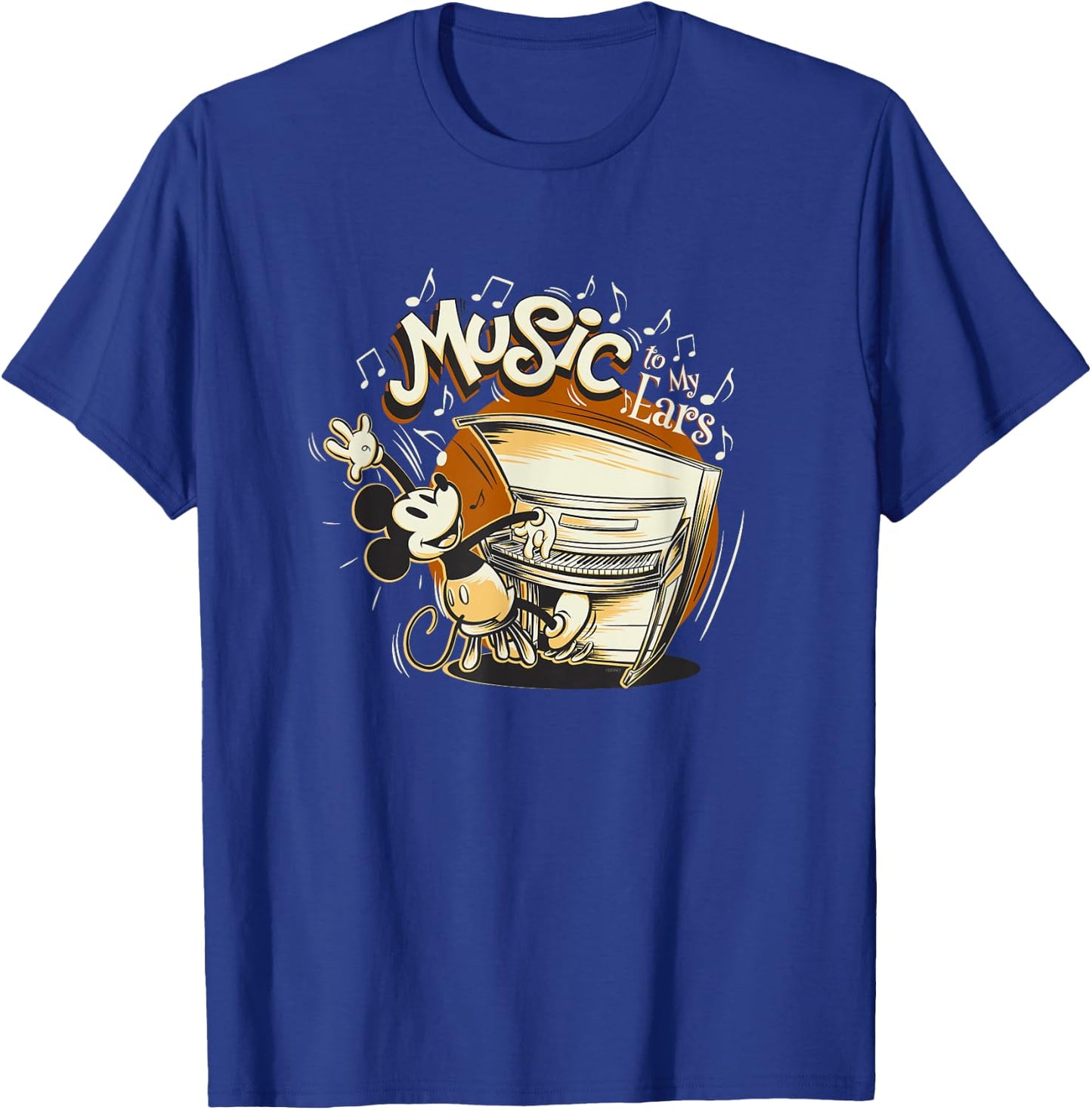 Disney Mickey Mouse Vintage Music To My Ears T-Shirt - T-Shirt | Royal