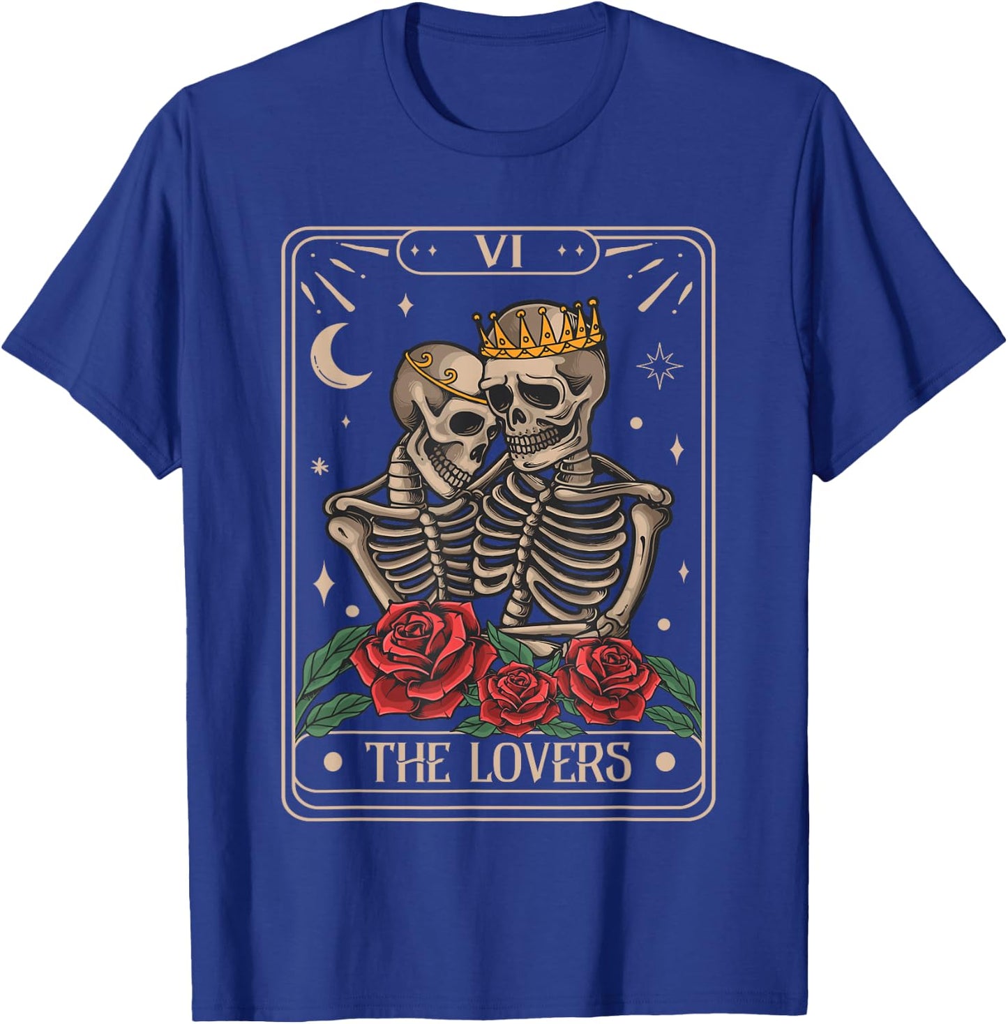 The Lovers Tarot Card Vintage The Lovers Tarot T-Shirt - T-Shirt | Royal