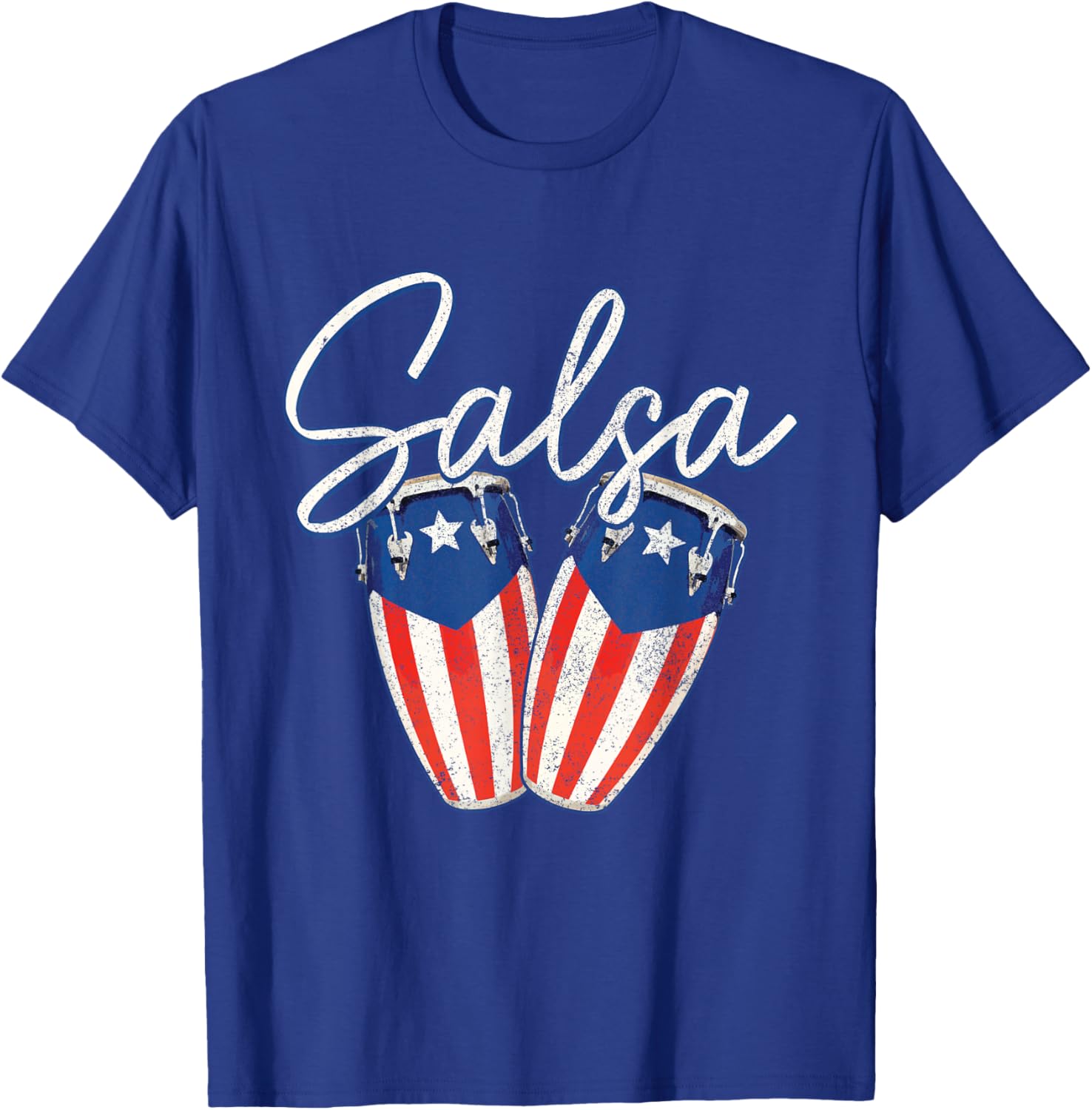Puerto Rico Salsa Music Dancing Puerto Rican Flag T-Shirt - T-Shirt | Royal