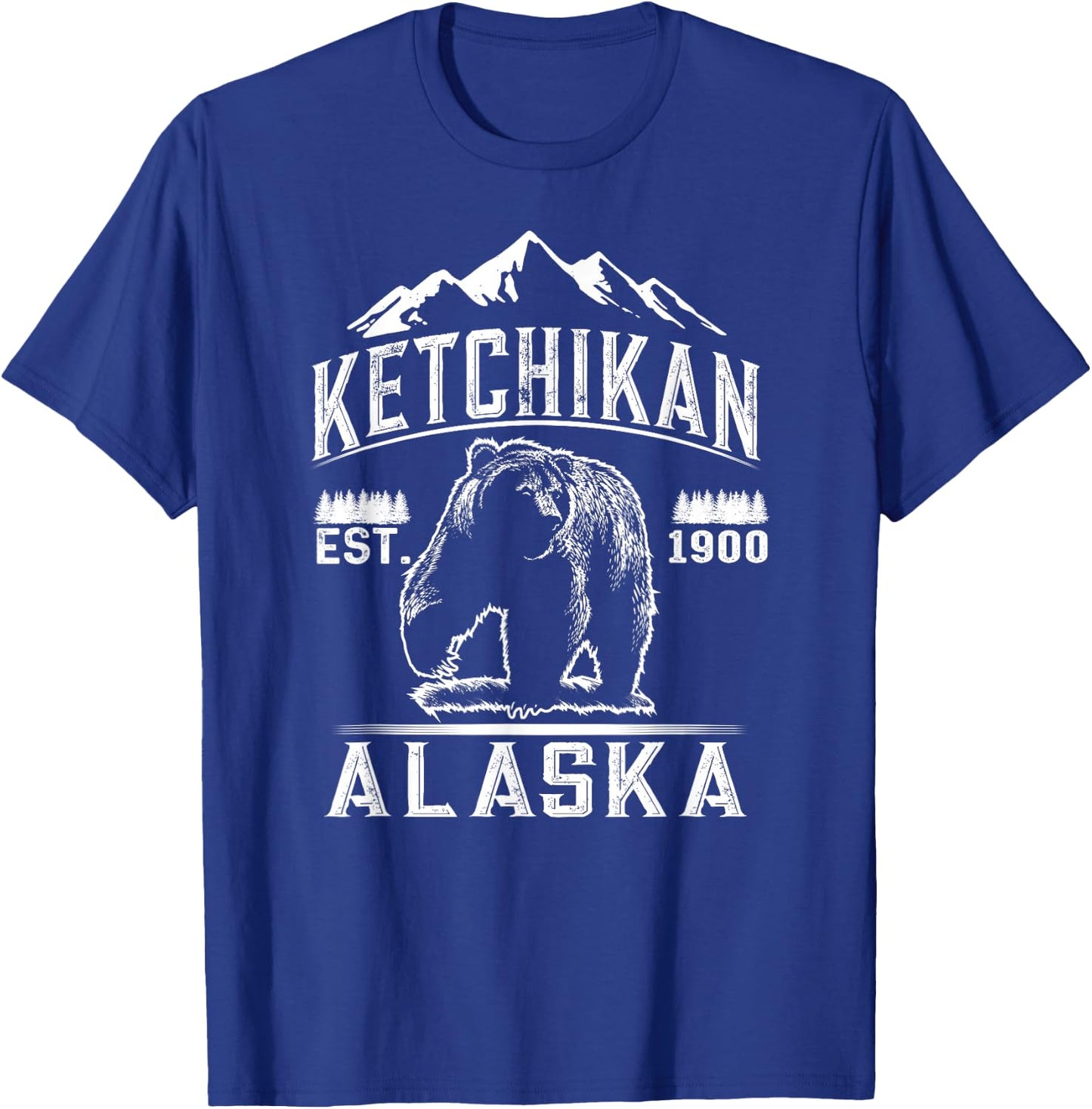 Bear Ketchikan Alaska T Shirt - Vintage Ketchikan AK Shirt T-Shirt - T-Shirt | Royal