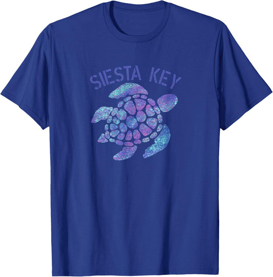 Siesta Key, Florida Beach Design / Souvenir Illustration T-Shirt - T-Shirt | Royal