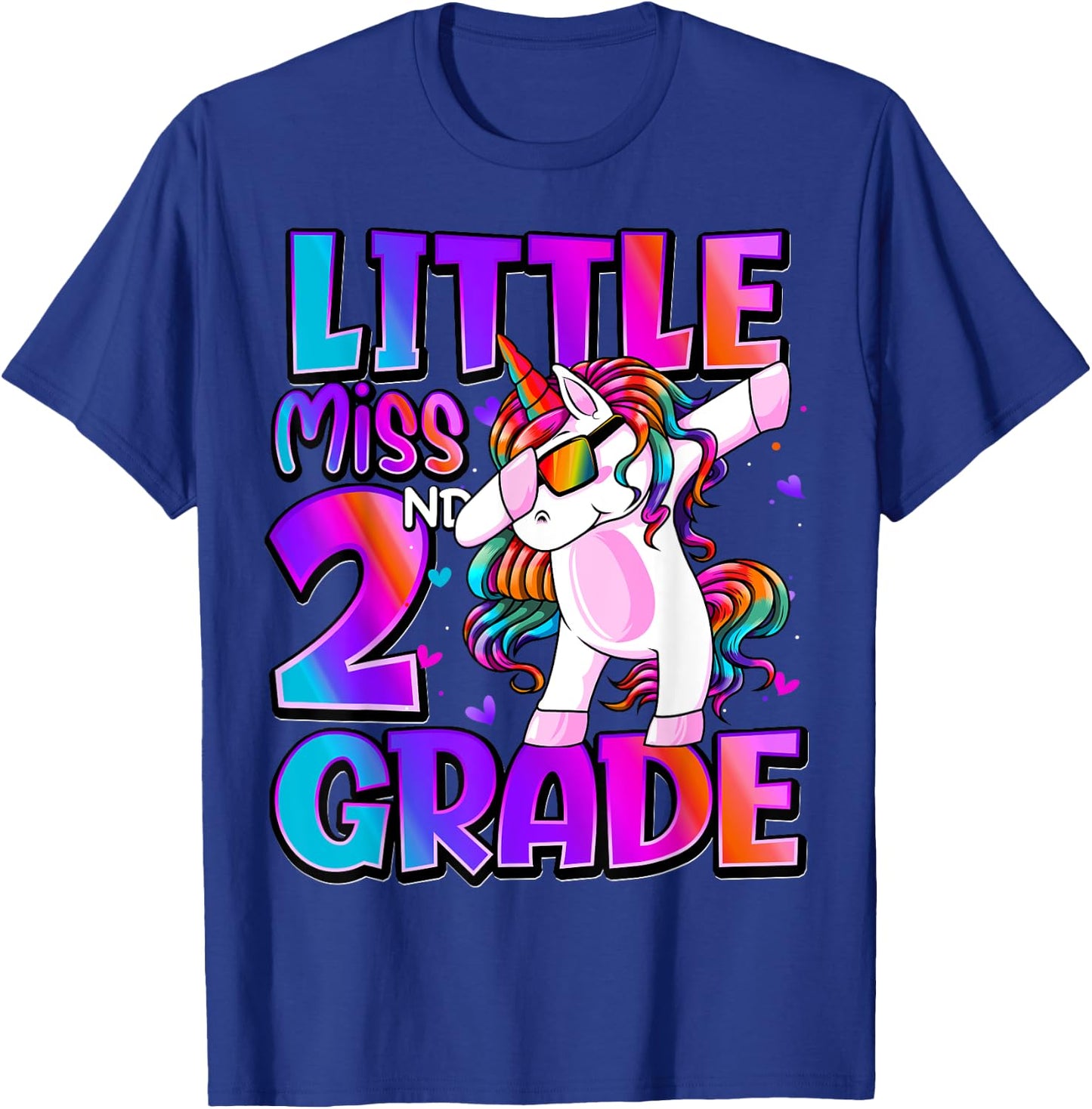 Little Miss 2nd Grade Unicorn Back To School 2nd Grade Girls T-Shirt - T-Shirt | Royal