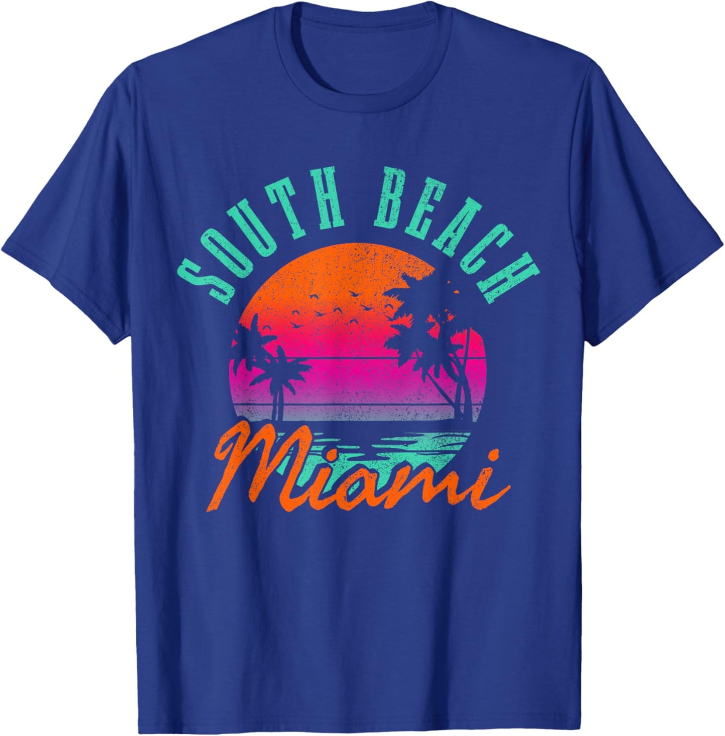 South Beach Miami Retro Florida USA Souvenir Gift T-Shirt - T-Shirt | Royal