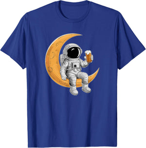 Astronaut Drinking Beer Spaceman Science Space T-Shirt - T-Shirt | Royal