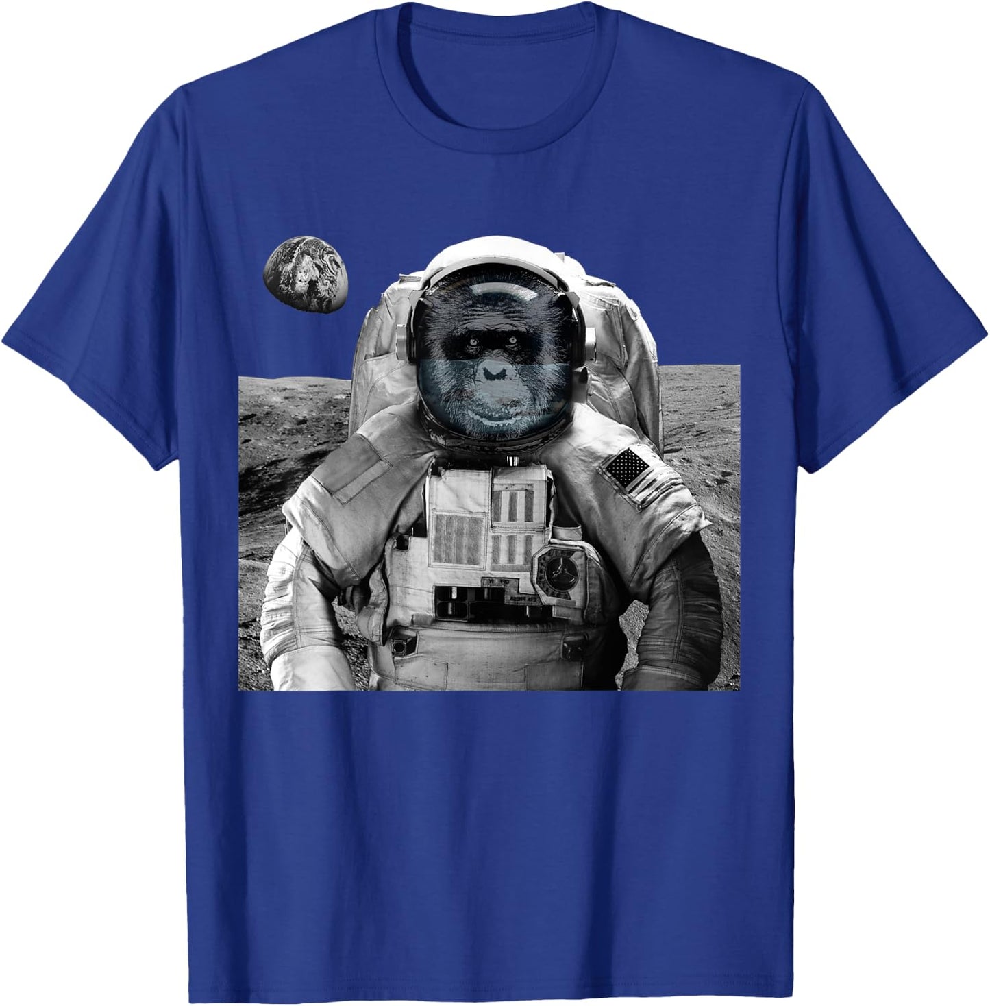 Monkey Astronaut Ape Space Travel Chimpanzee Astronaut T-Shirt - T-Shirt | Royal