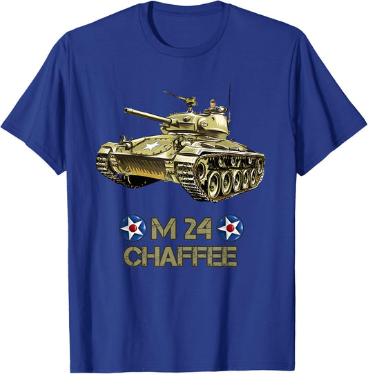 World War 2 American Tank M24 Chaffee Light Tank T-Shirt - T-Shirt | Royal