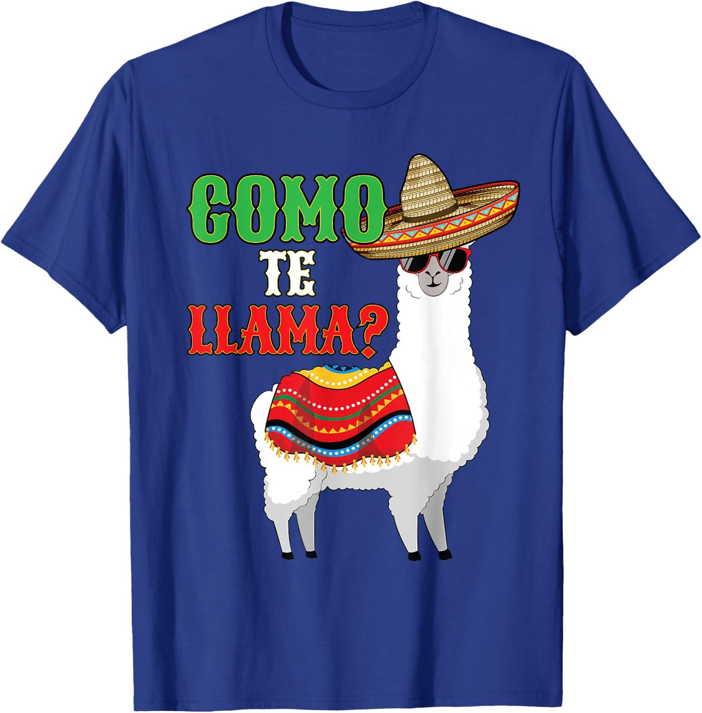 Llama Shirt Funny Como te Llama Cinco de Mayo T-Shirt - T-Shirt | Royal