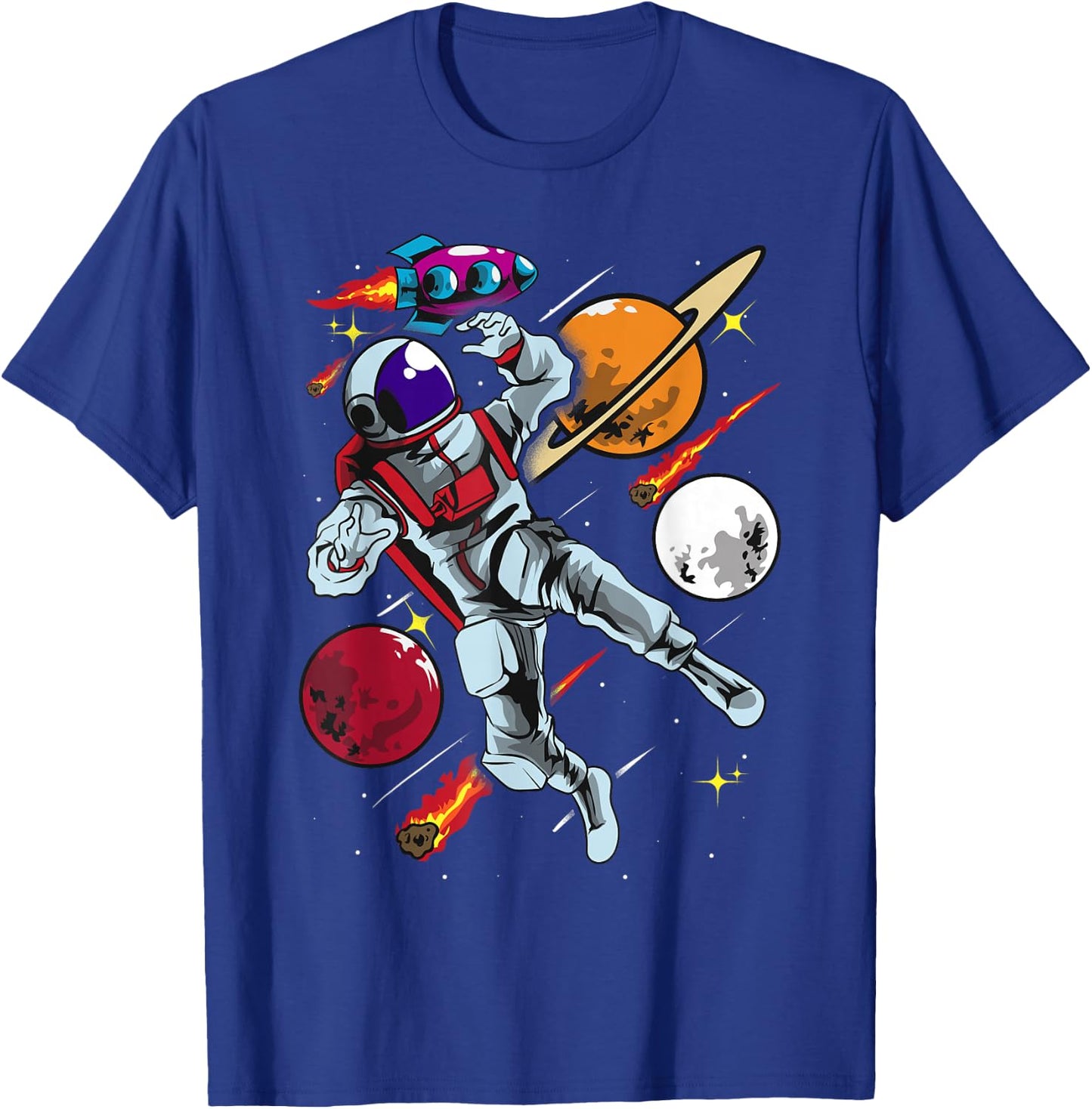 Astronaut Shirt Outer Space Gift Men Women Boys Girls T-Shirt - T-Shirt | Royal