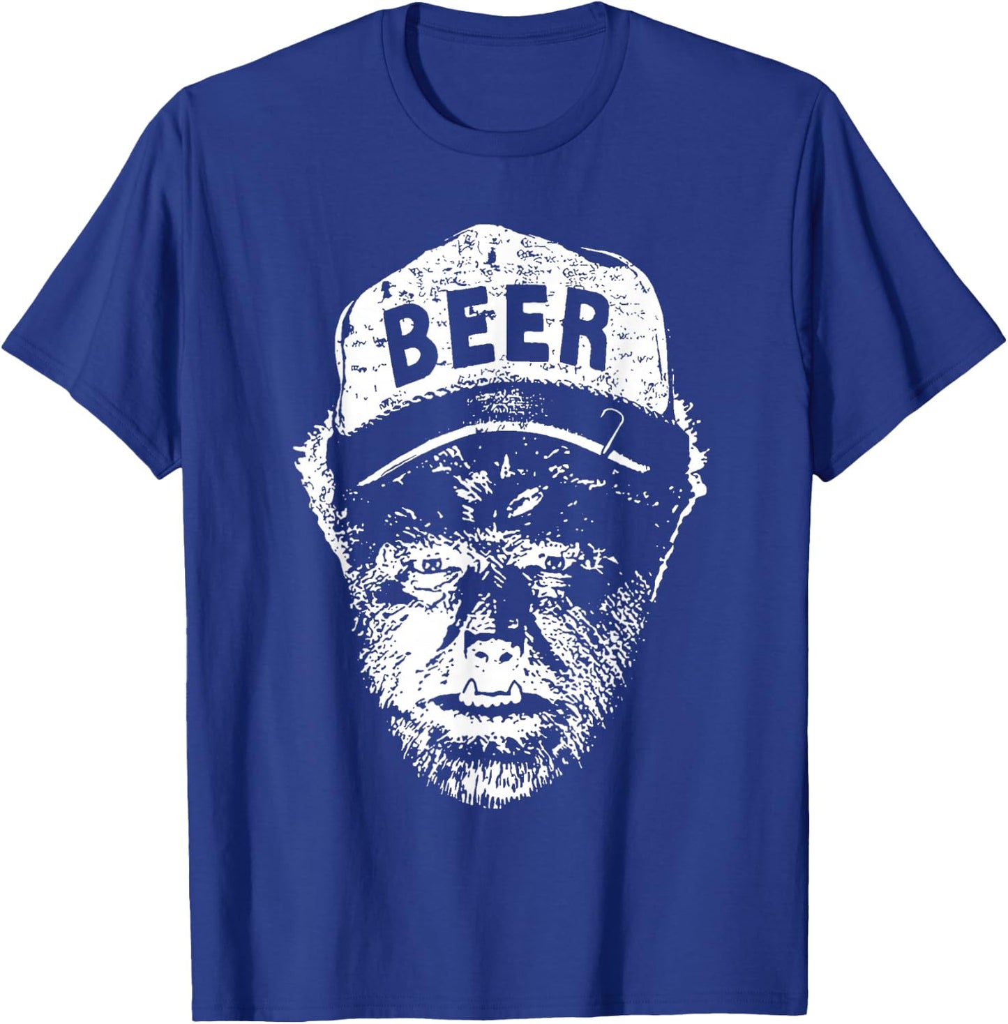 Vintage Wolfman Retro Horror Monster Werewolf Drinking Beer T-Shirt - T-Shirt | Royal