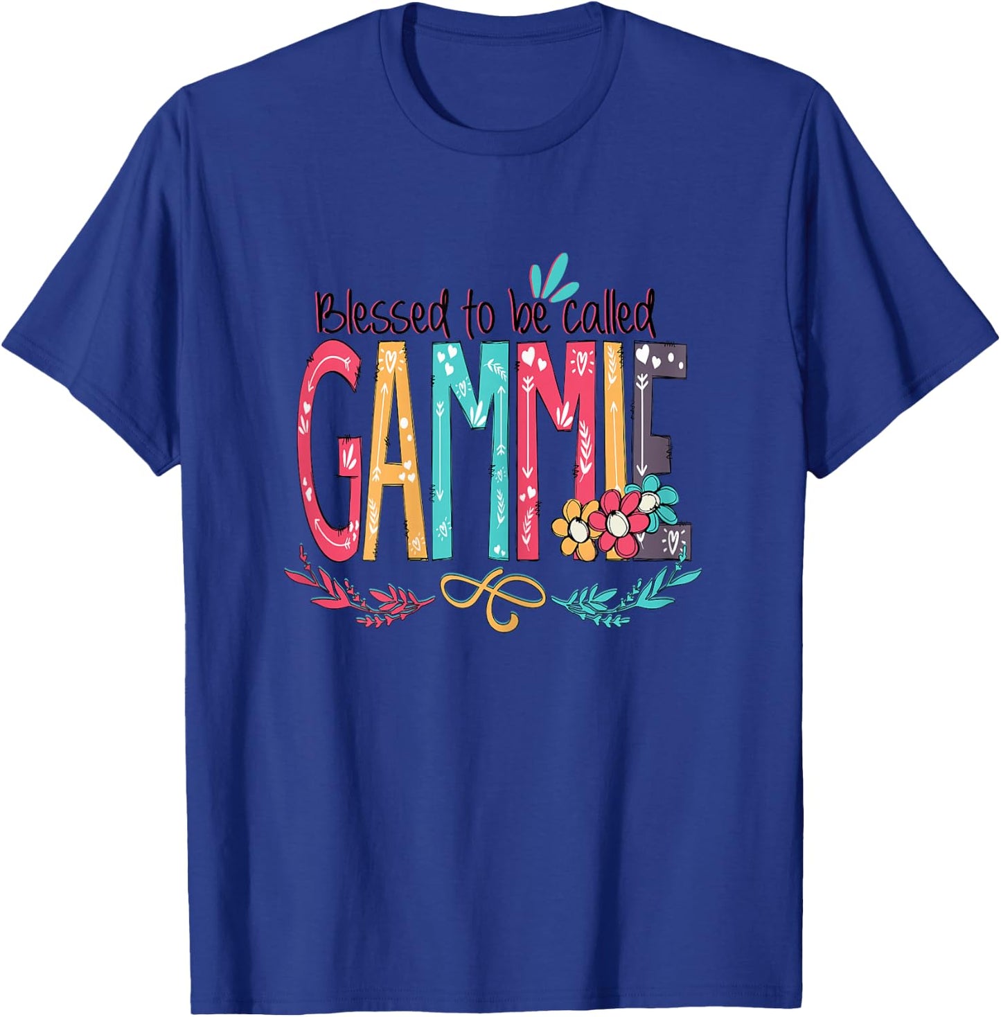 Blessed to be called Gammie Colorful Grandma Christmas Women T-Shirt - T-Shirt | Royal