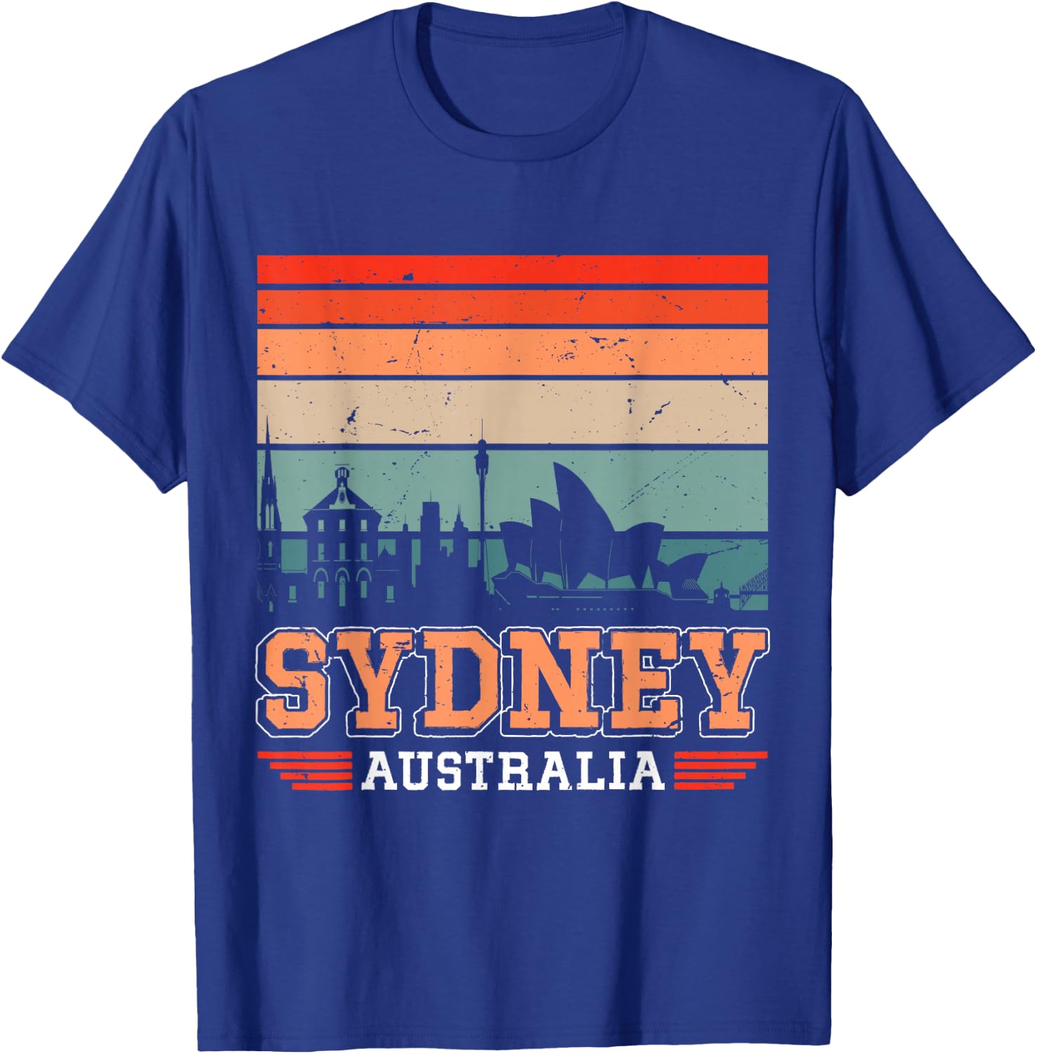Sydney Australia Retro Vintage Sunset Skyline Sydney T-Shirt - T-Shirt | Royal