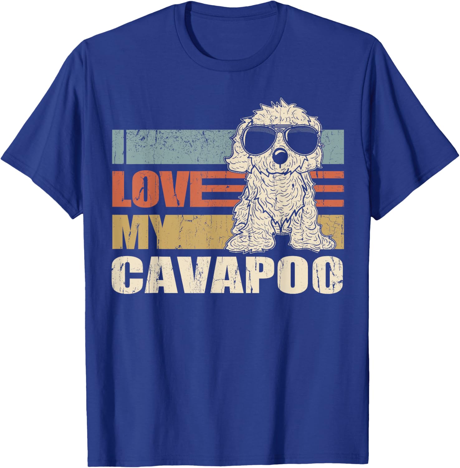 I Love My Cavapoo Cool Dog Vintage Retro Women Girls Kids T-Shirt - T-Shirt | Royal