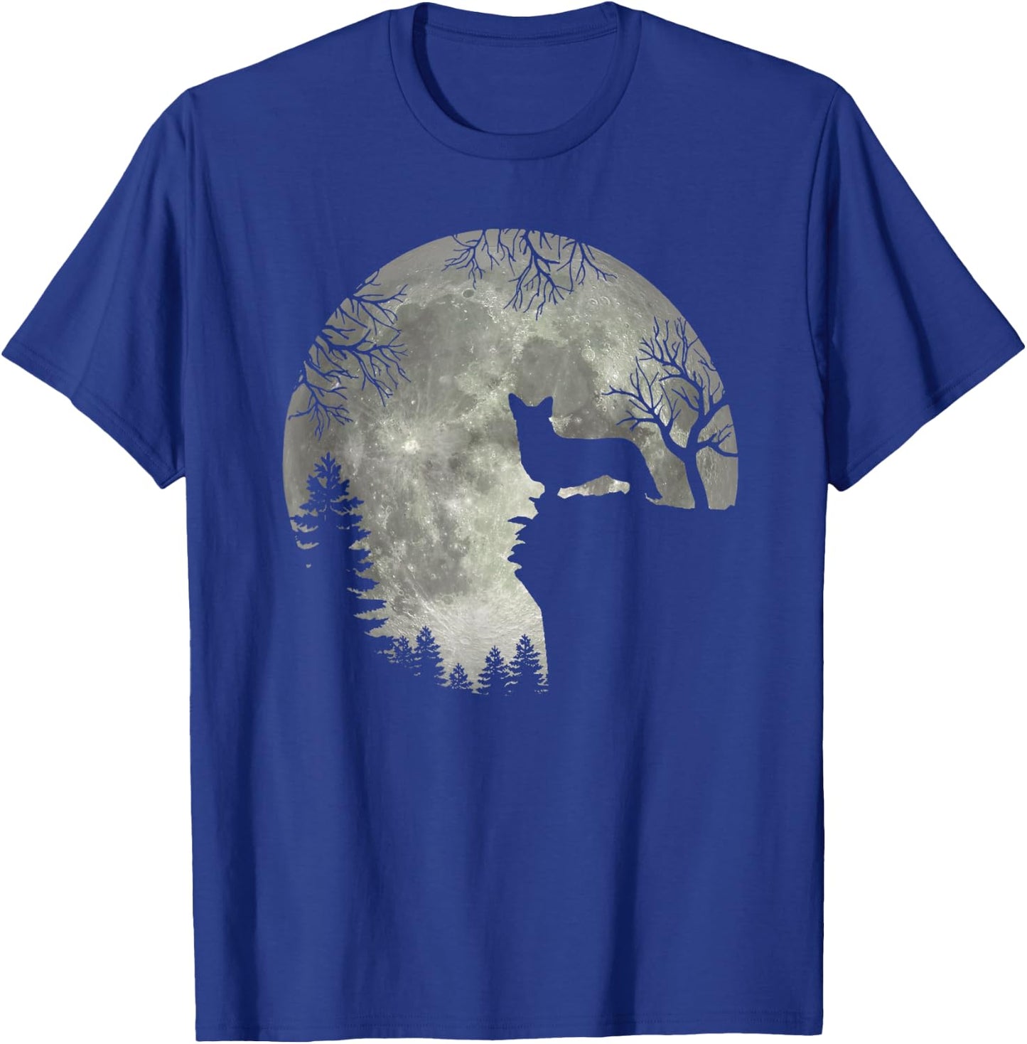 Cardigan Welsh Corgi And Moon Halloween T-Shirt - T-Shirt | Royal