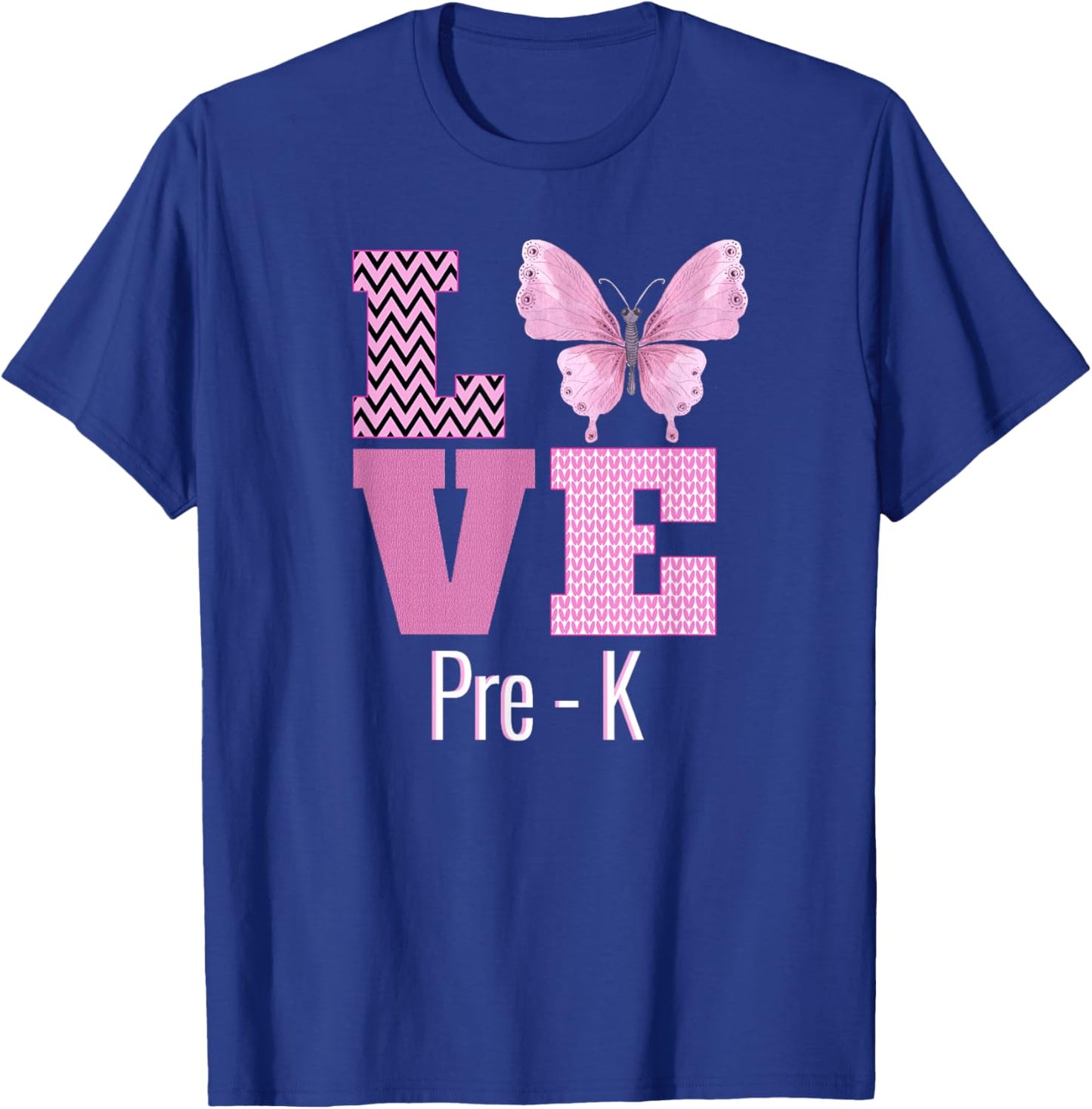 Love Pre-K Purple Butterfly Pre-K Teacher Back To School Women Kids T-Shirt - T-Shirt | Royal