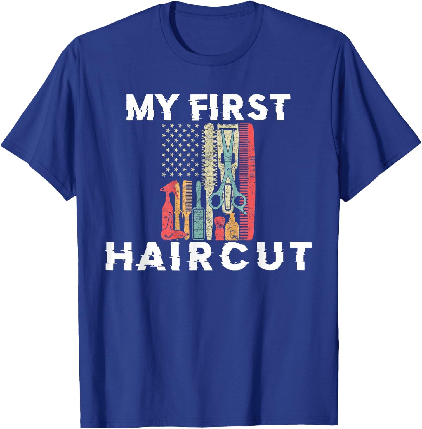 This Is My First Haircut Barber Barbershop Kids Boys Hair T-Shirt - T-Shirt | Royal