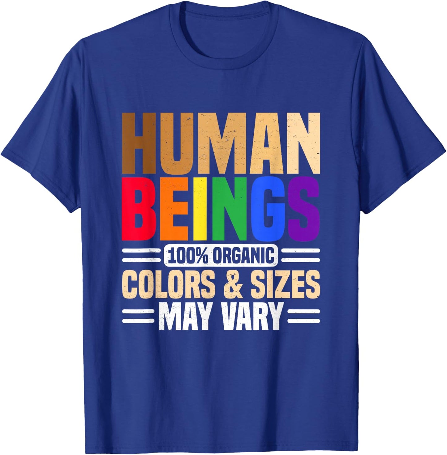 Human Beings 100% Organic Colors and Sizes May Vary Divers T-Shirt - T-Shirt | Royal