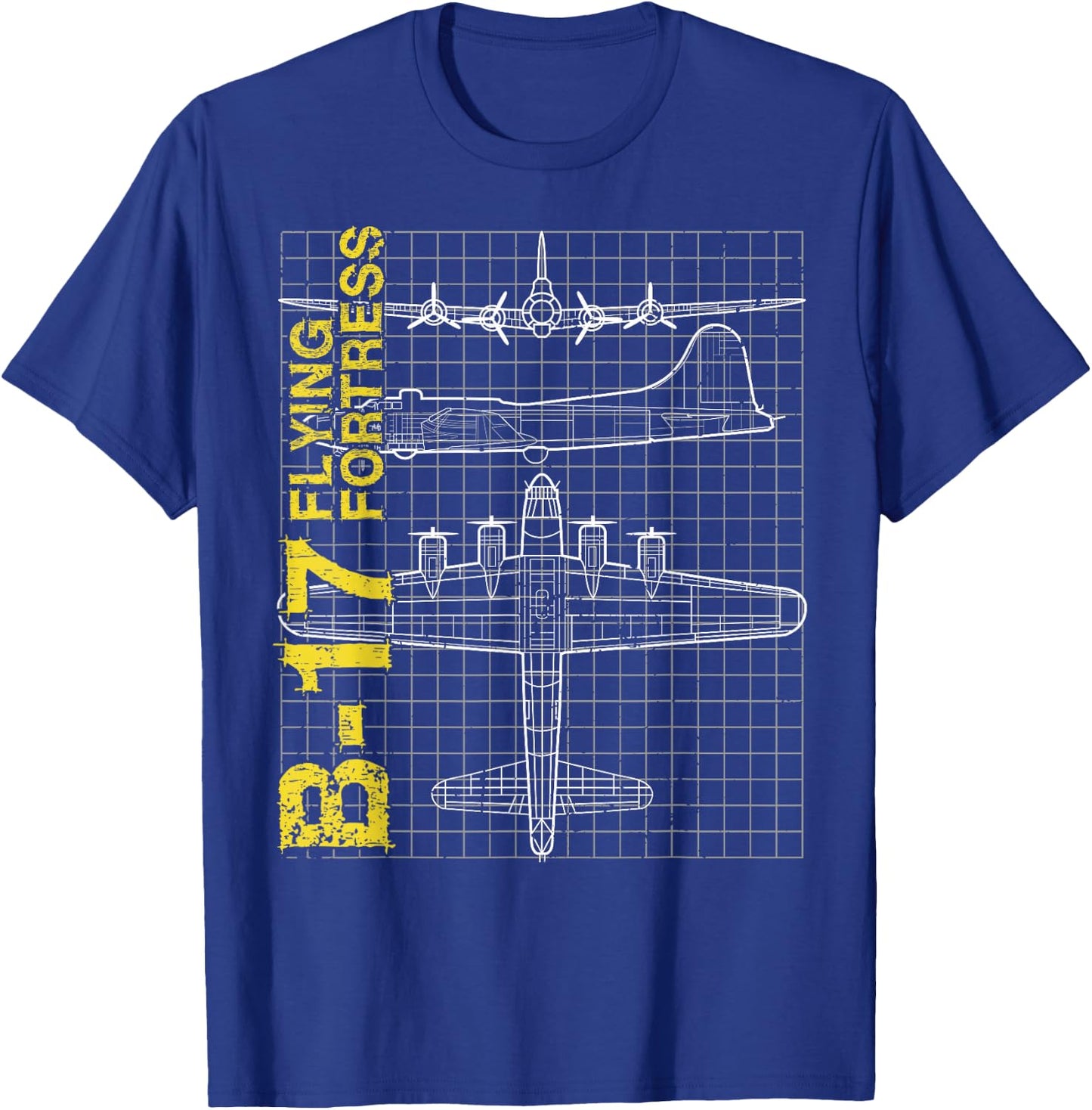 B-17 Flying Fortress gift, Air Force, Aviation design T-Shirt - T-Shirt | Royal