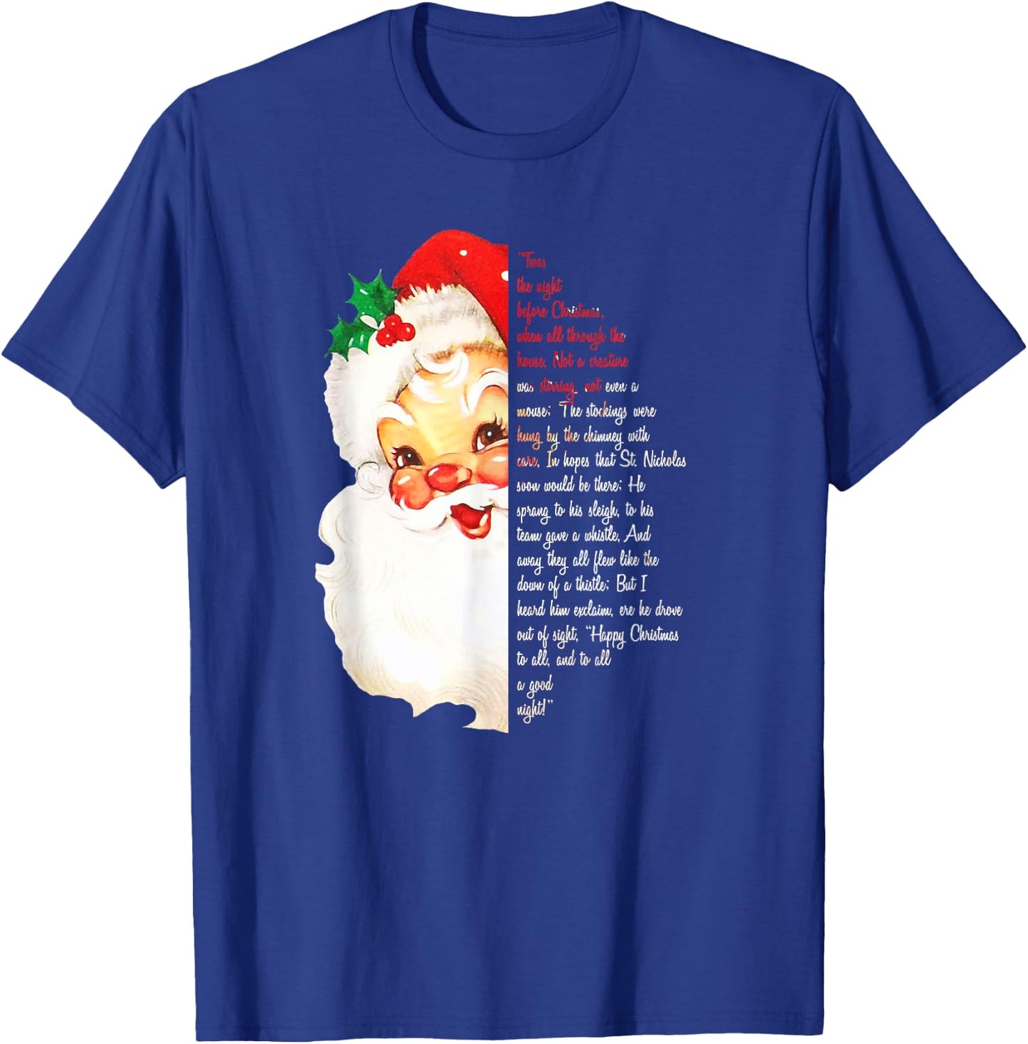 Santa Twas the Night Before Christmas Matching Pajamas T-Shirt - T-Shirt | Royal