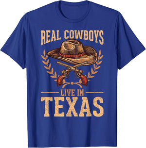 US State Texas Flag Patriotic Texan Cowboy Hat USA Texas T-Shirt - T-Shirt | Royal