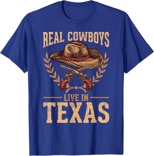 US State Texas Flag Patriotic Texan Cowboy Hat USA Texas T-Shirt - T-Shirt | Royal