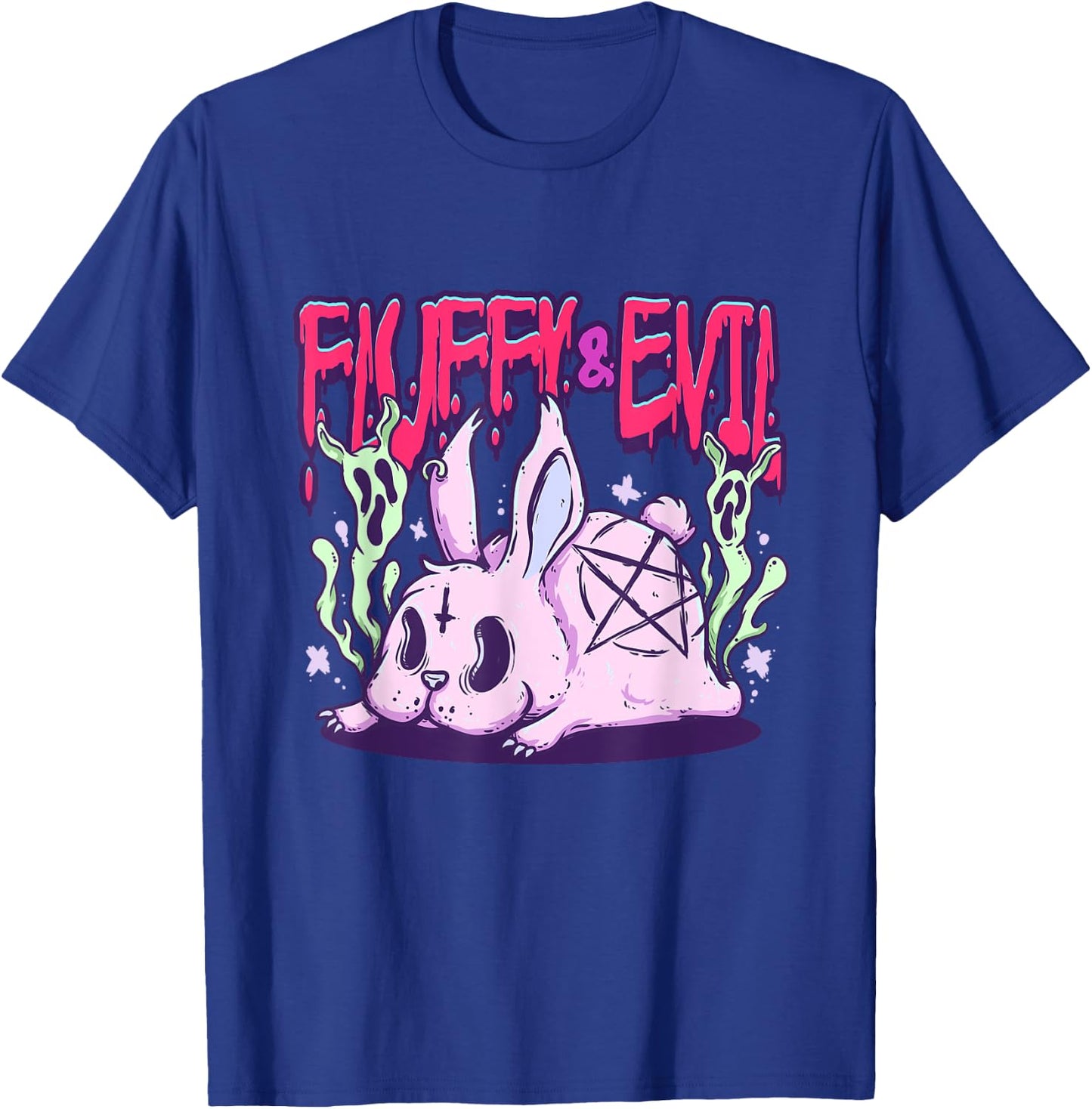 Fluffy & Evil Pastel Goth Rabbit Voodoo Satanic Bunny T-Shirt - T-Shirt | Royal