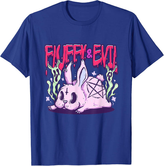 Fluffy & Evil Pastel Goth Rabbit Voodoo Satanic Bunny T-Shirt - T-Shirt | Royal