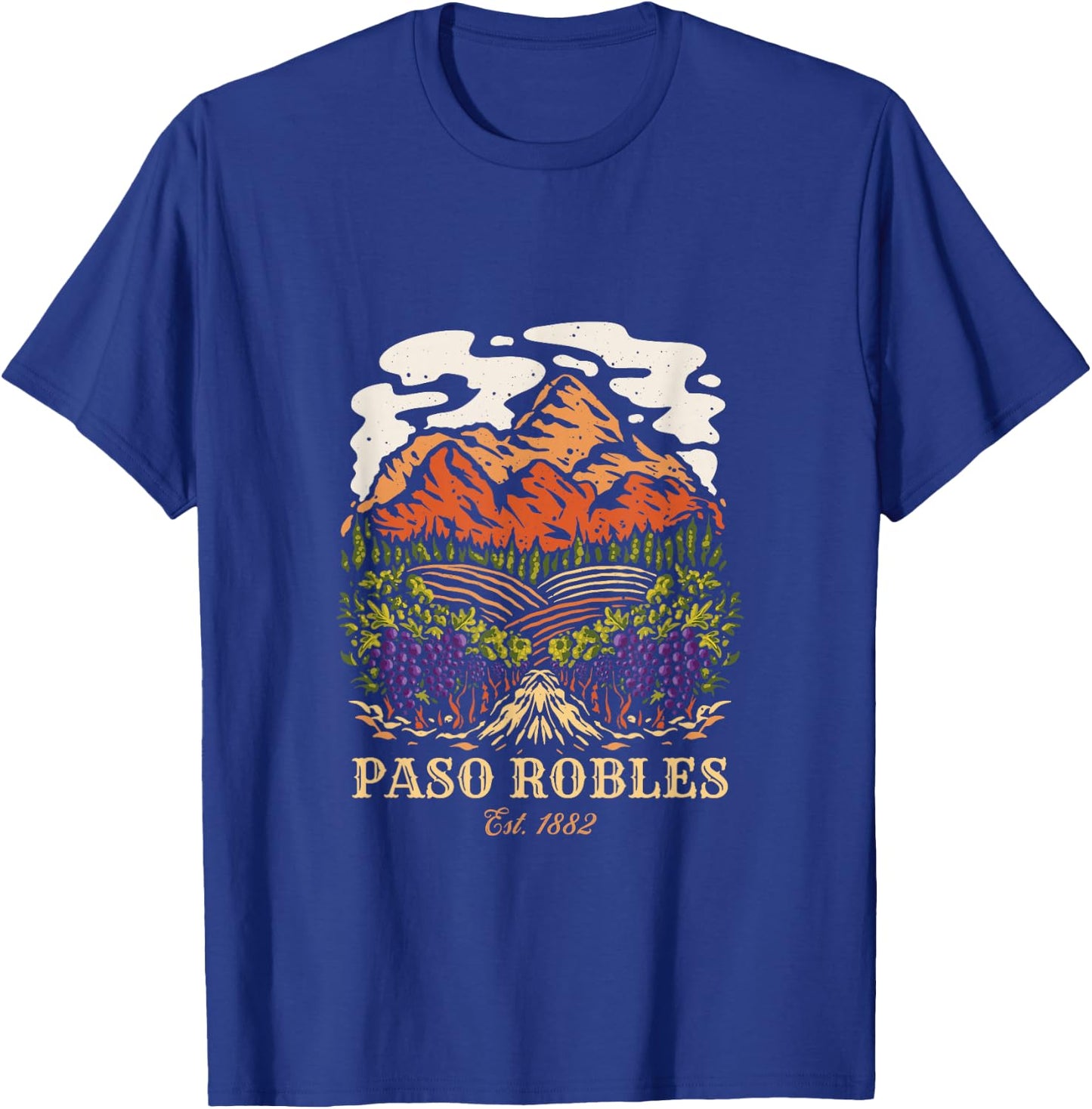 Paso Robles Vineyard California Winery Wine Lover T-Shirt - T-Shirt | Royal