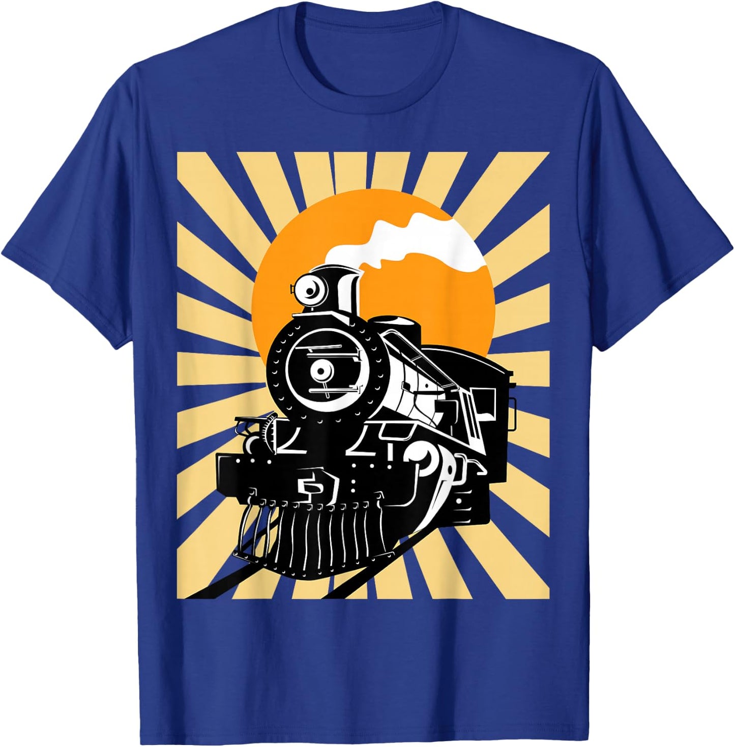Vintage Train Shirt - Steam Locomotive T-Shirt - T-Shirt | Royal