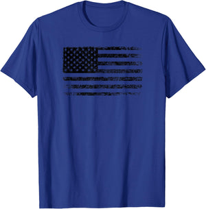 Distressed Black American Flag T-Shirt - T-Shirt | Royal