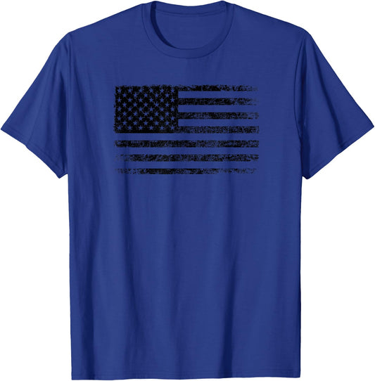 Distressed Black American Flag T-Shirt - T-Shirt | Royal