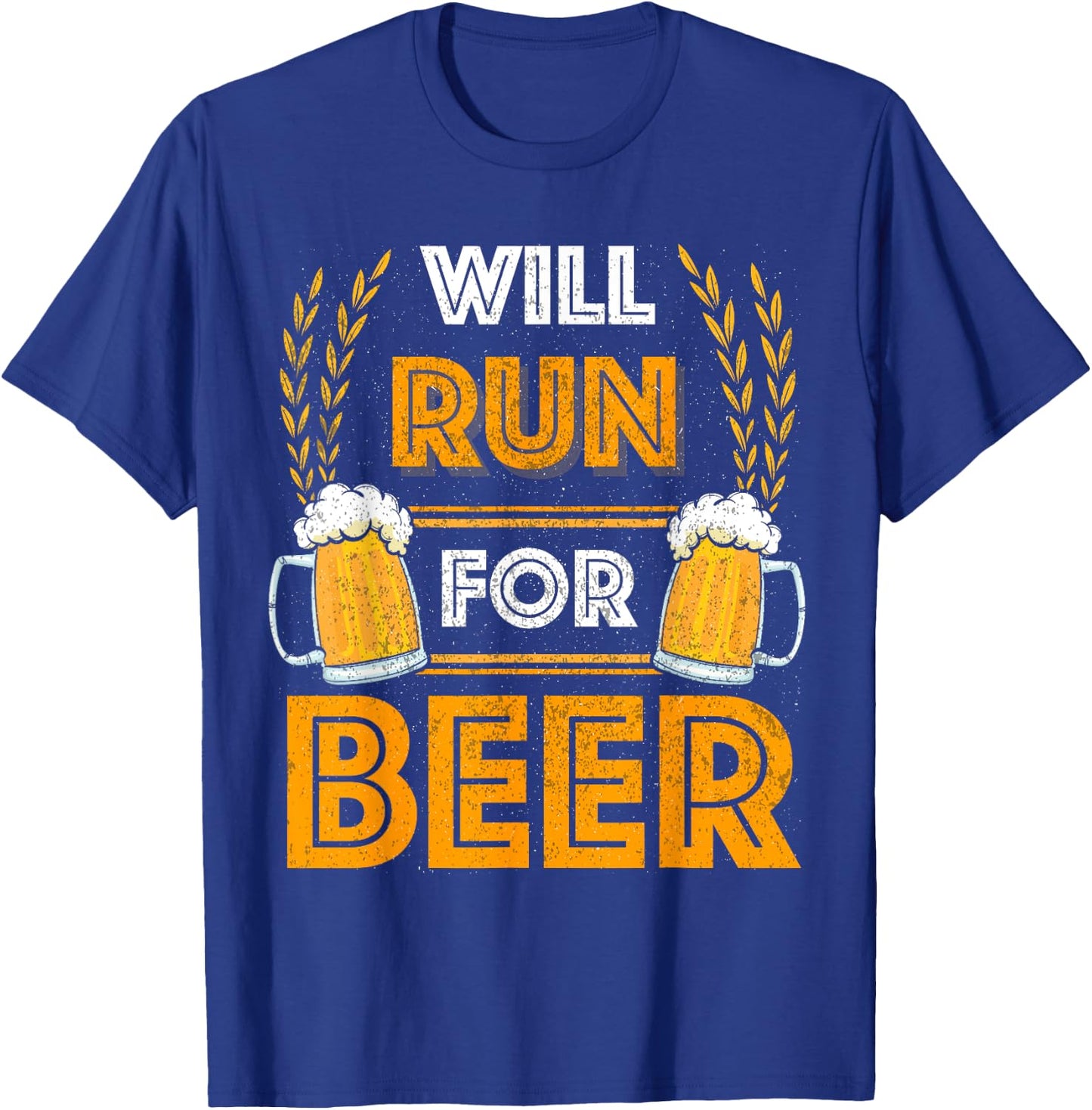 Will Run For Beer Funny Running T-Shirt - T-Shirt | Royal