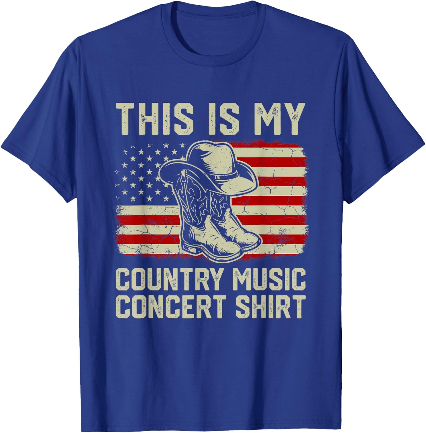 Cowboy Boots Hat This Is My Country Music Concert Shirt T-Shirt - T-Shirt | Royal