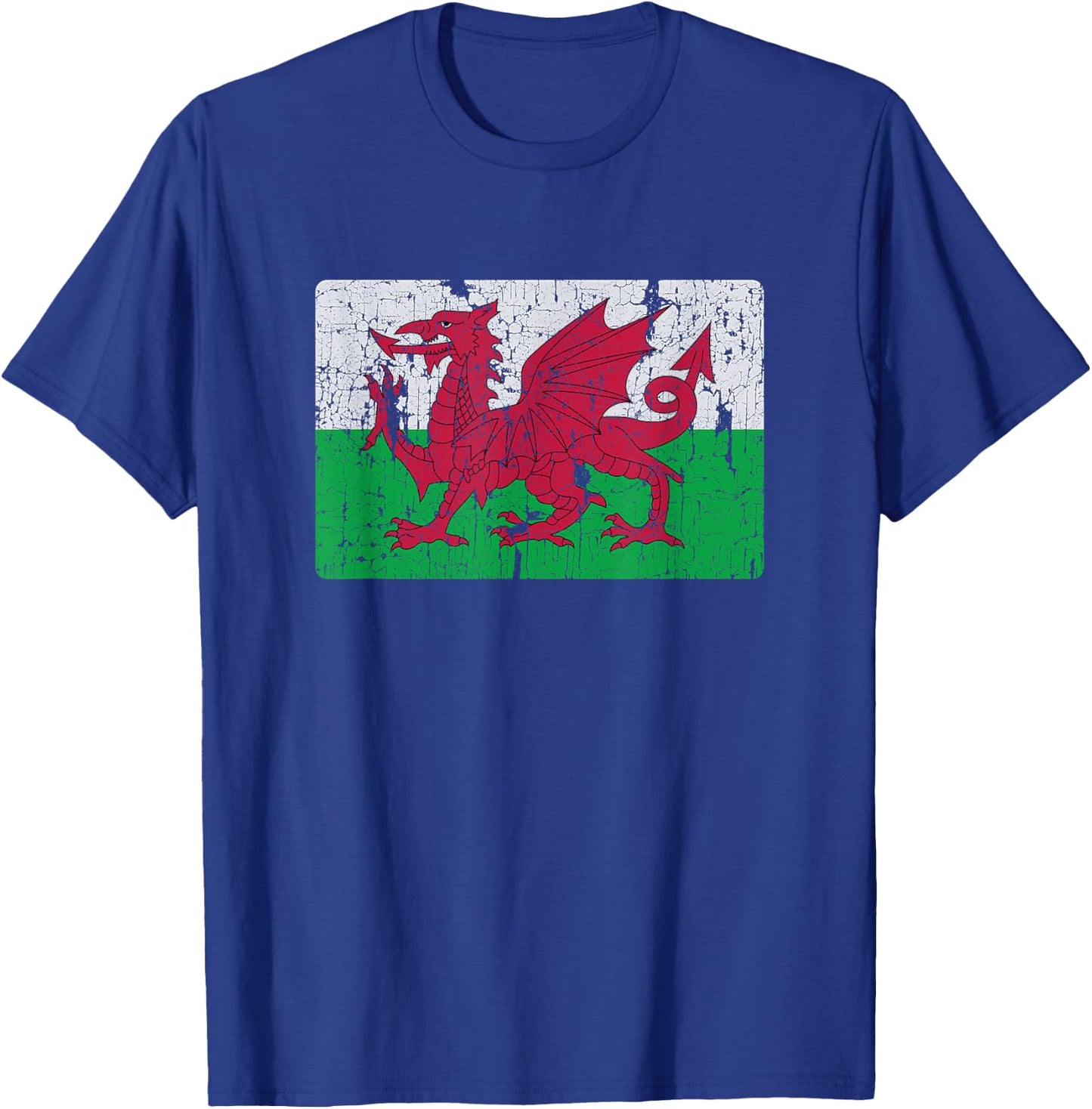 Vintage Welsh Flag Of Wales Souvenir T-Shirt - T-Shirt | Royal