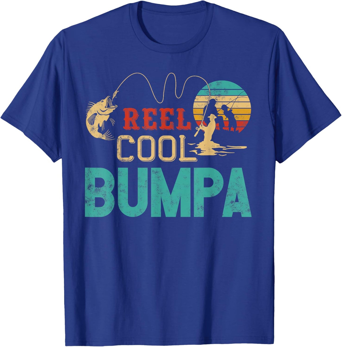 Reel Cool Bumpa vintage funny fishing rod gifts for Bumpa T-Shirt - T-Shirt | Royal