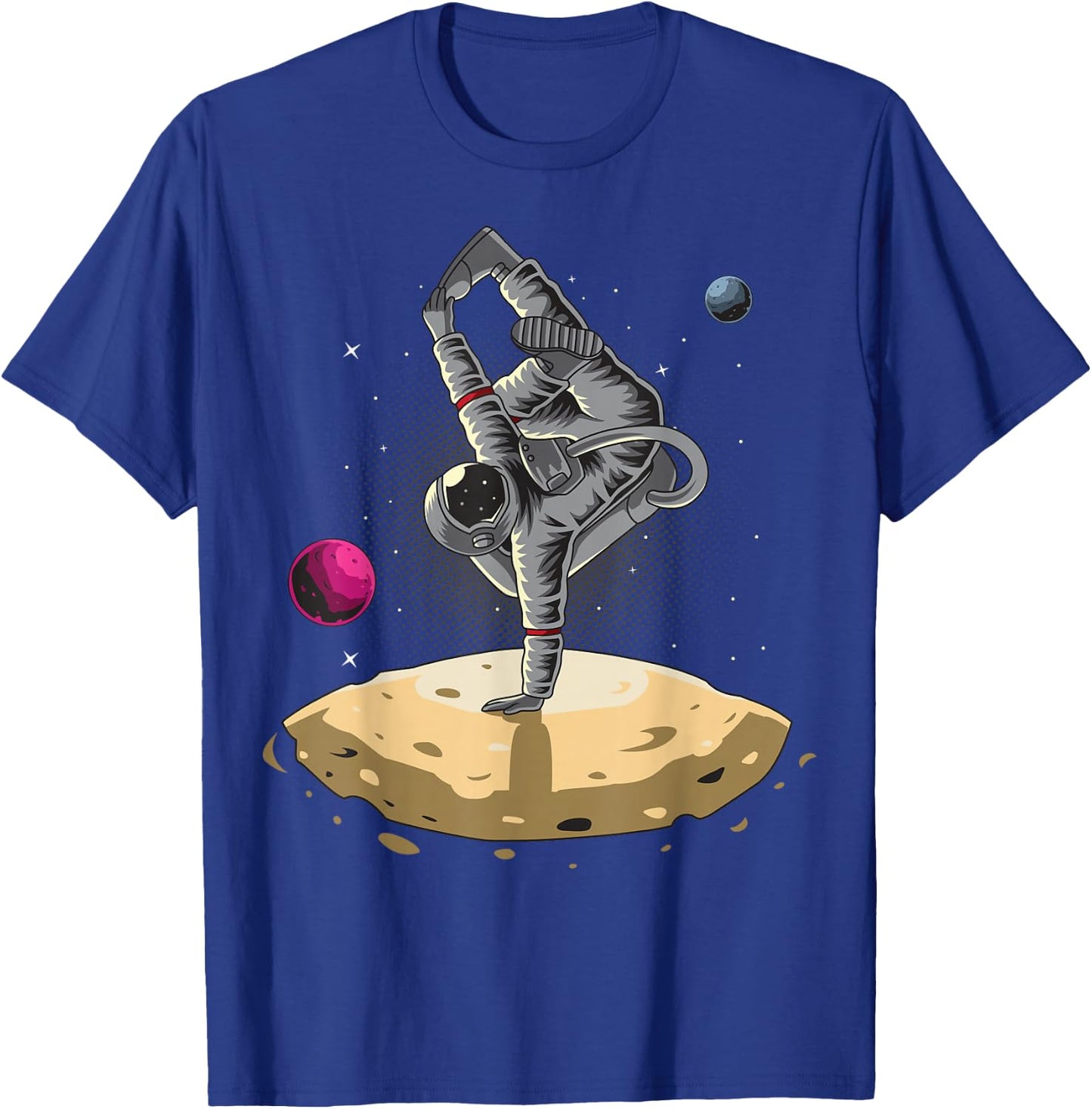 Astronaut breakdances in space T-Shirt - T-Shirt | Royal