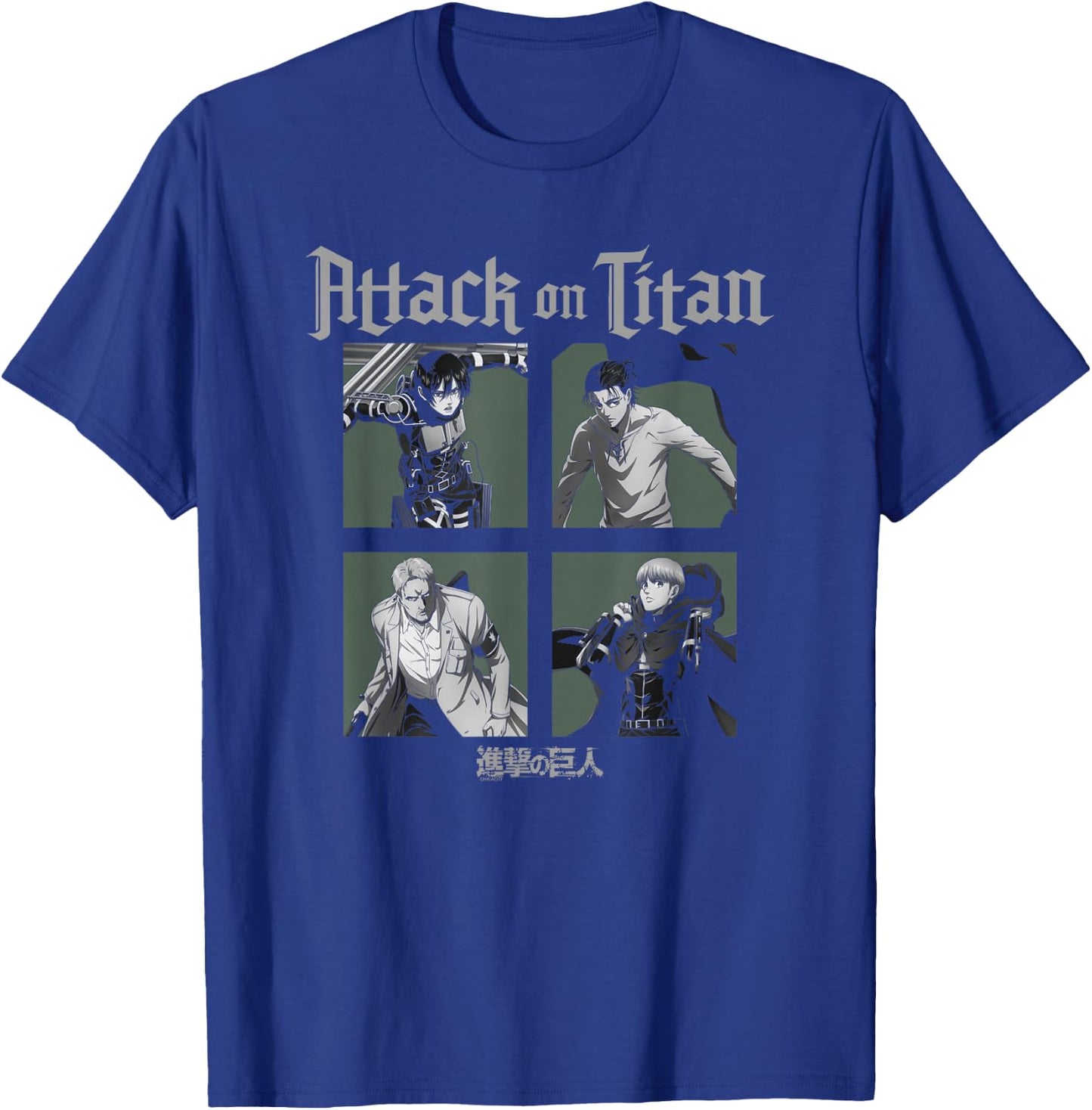 Attack on Titan Season 4 Character Portrait Squares Anime T-Shirt - T-Shirt | Royal