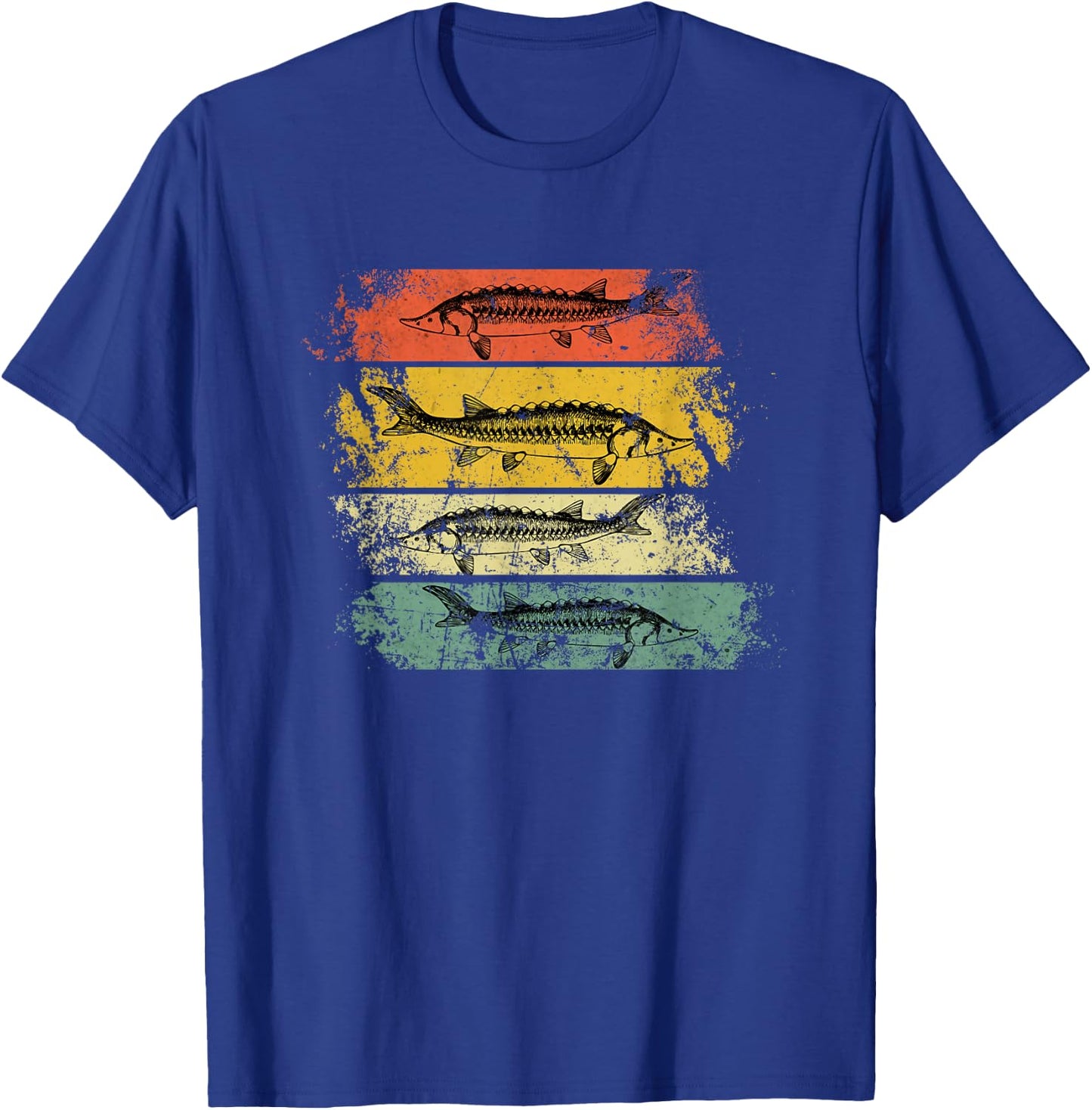 Retro distressed Sturgeon Beluga Grunge T-Shirt - T-Shirt | Royal