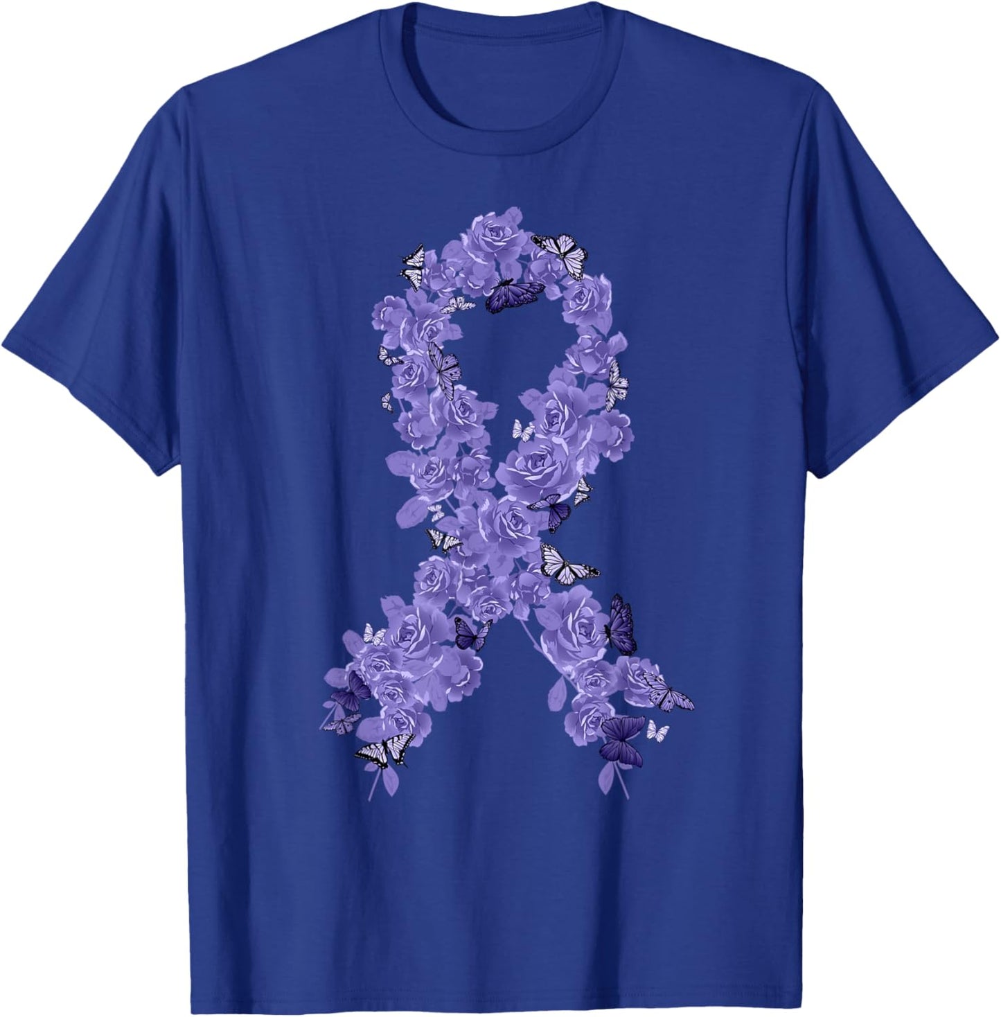 Violet Ribbon Hodgkin Lymphoma Awareness T-Shirt - T-Shirt | Royal
