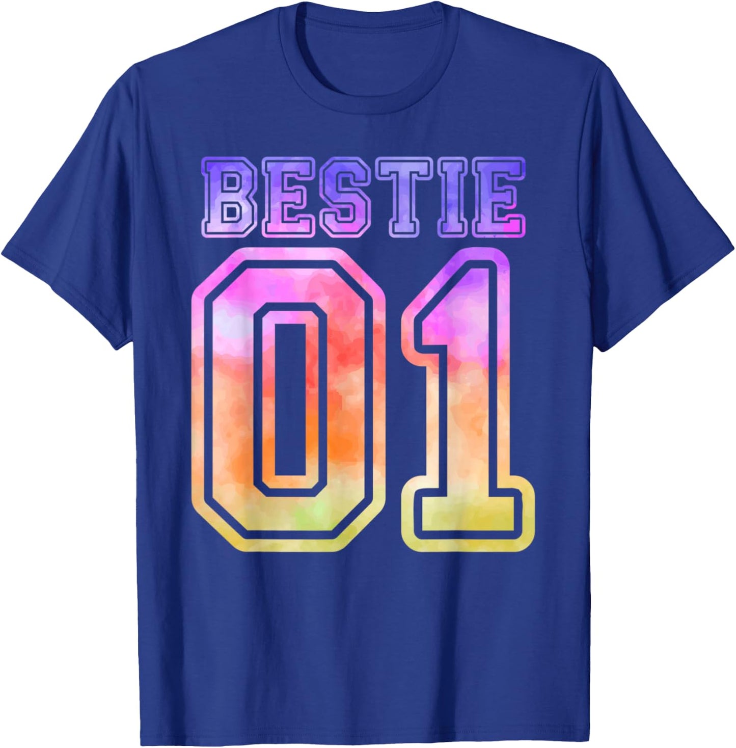 Funny BFF 01 Best Friend Matching Bestie Tie Dye T-Shirt - T-Shirt | Royal