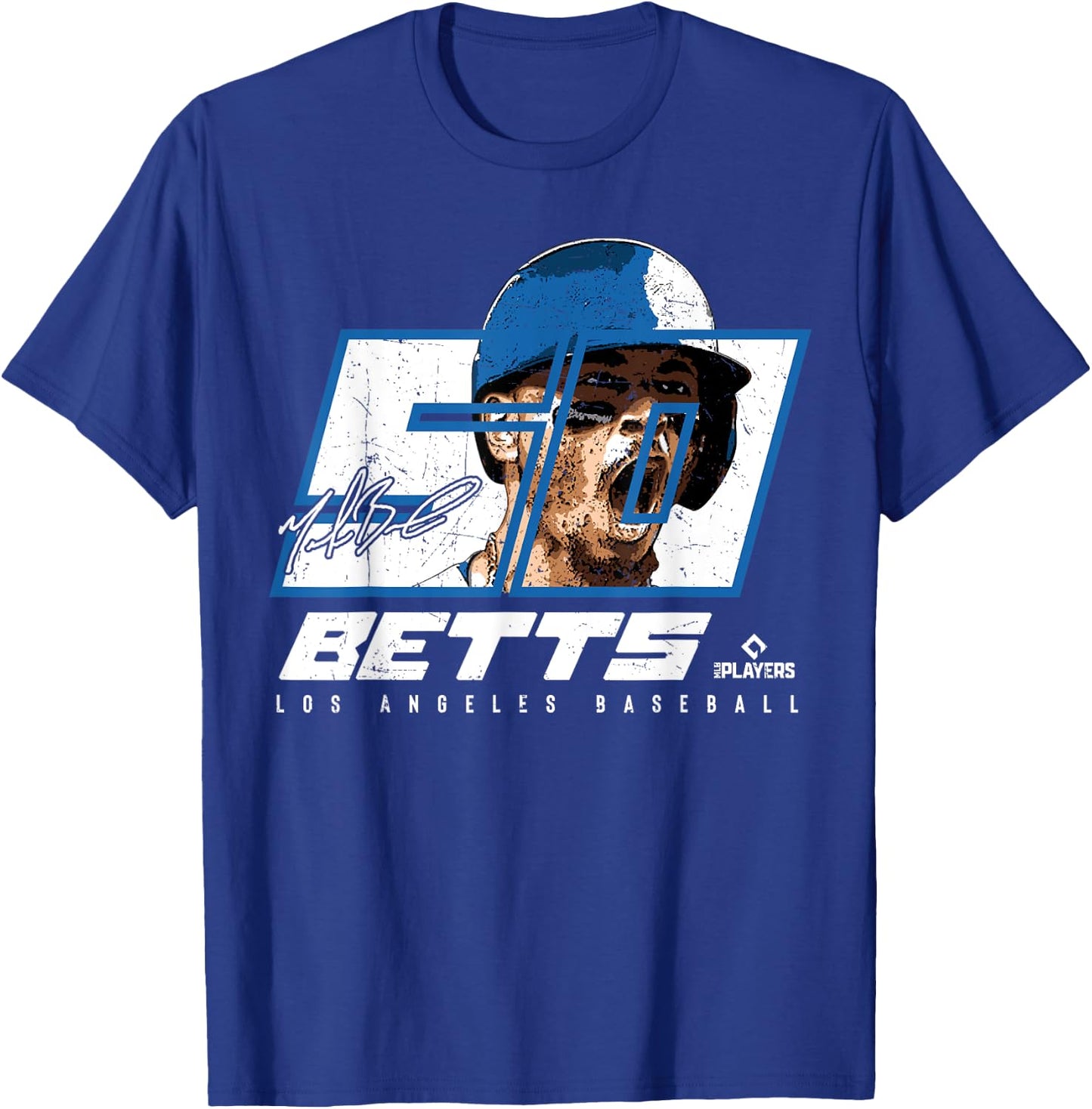 Mookie Betts - Silhouette Los Angeles MLBPA T-Shirt - T-Shirt | Royal