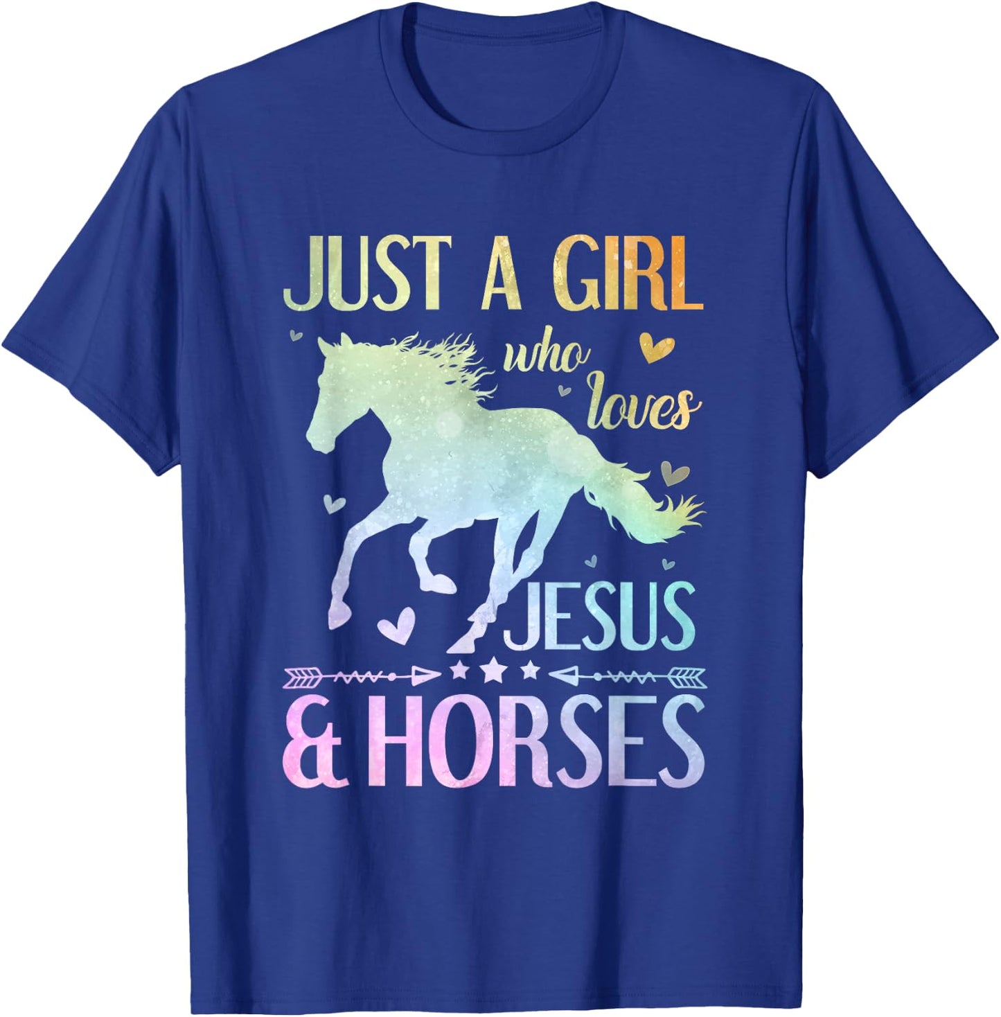 Jesus And Horses, Horse Gifts For Girls, Women T-Shirt - T-Shirt | Royal