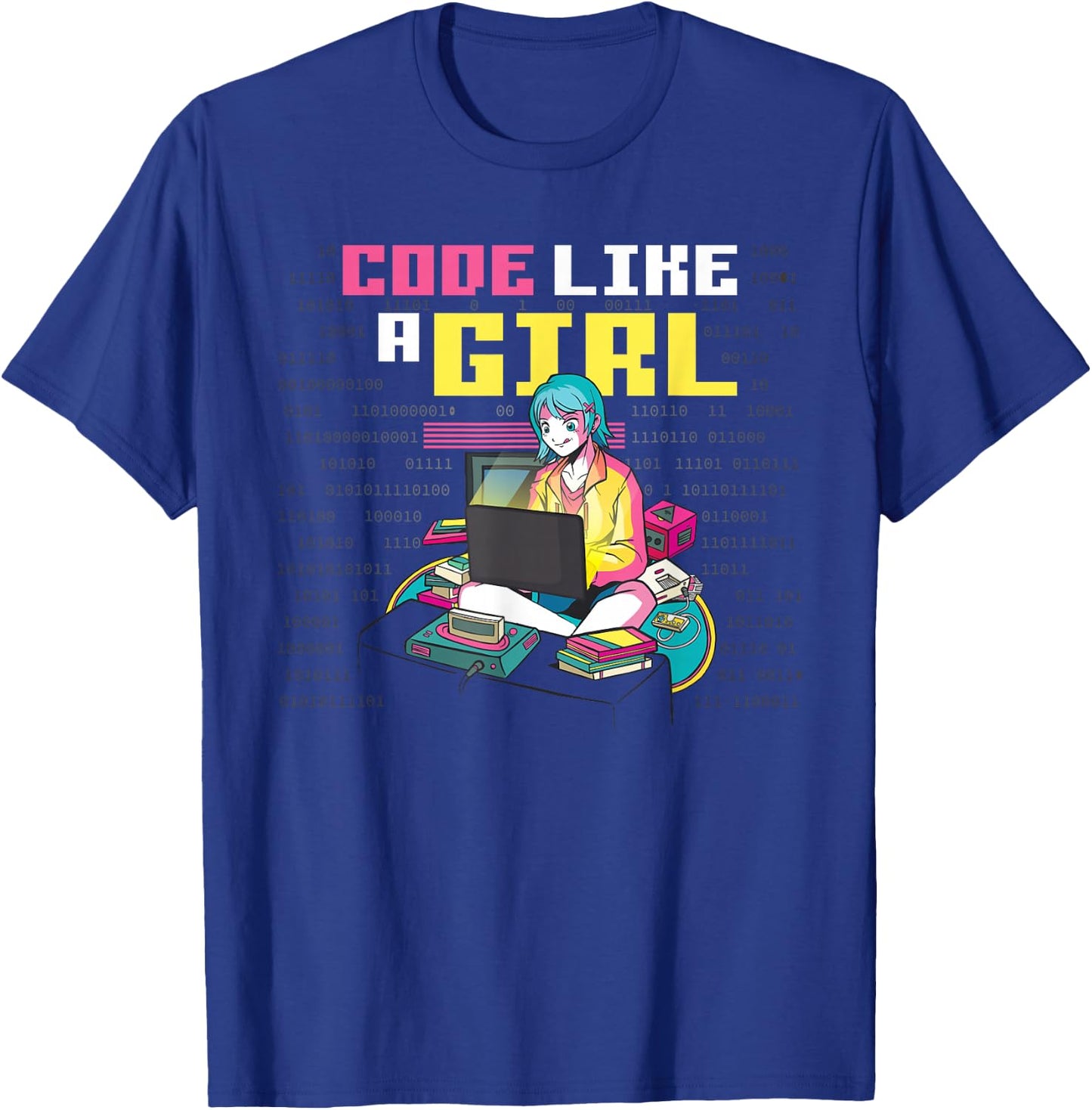 Code Like A Girl T-Shirt - T-Shirt | Royal