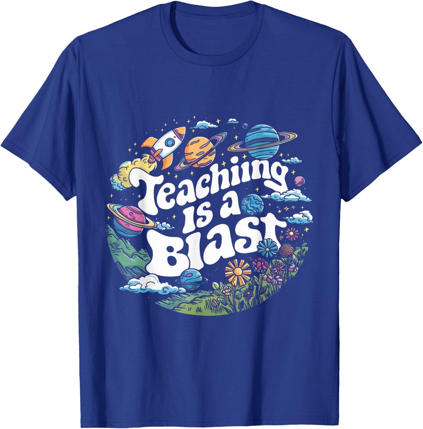 Space Astronaut Teacher Teaching Back To School Men Women T-Shirt - T-Shirt | Royal