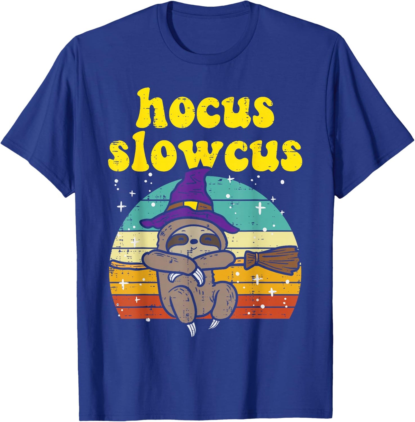 Hocus Slowcus Witch Sloth Retro Cute Animal Halloween Women T-Shirt - T-Shirt | Royal