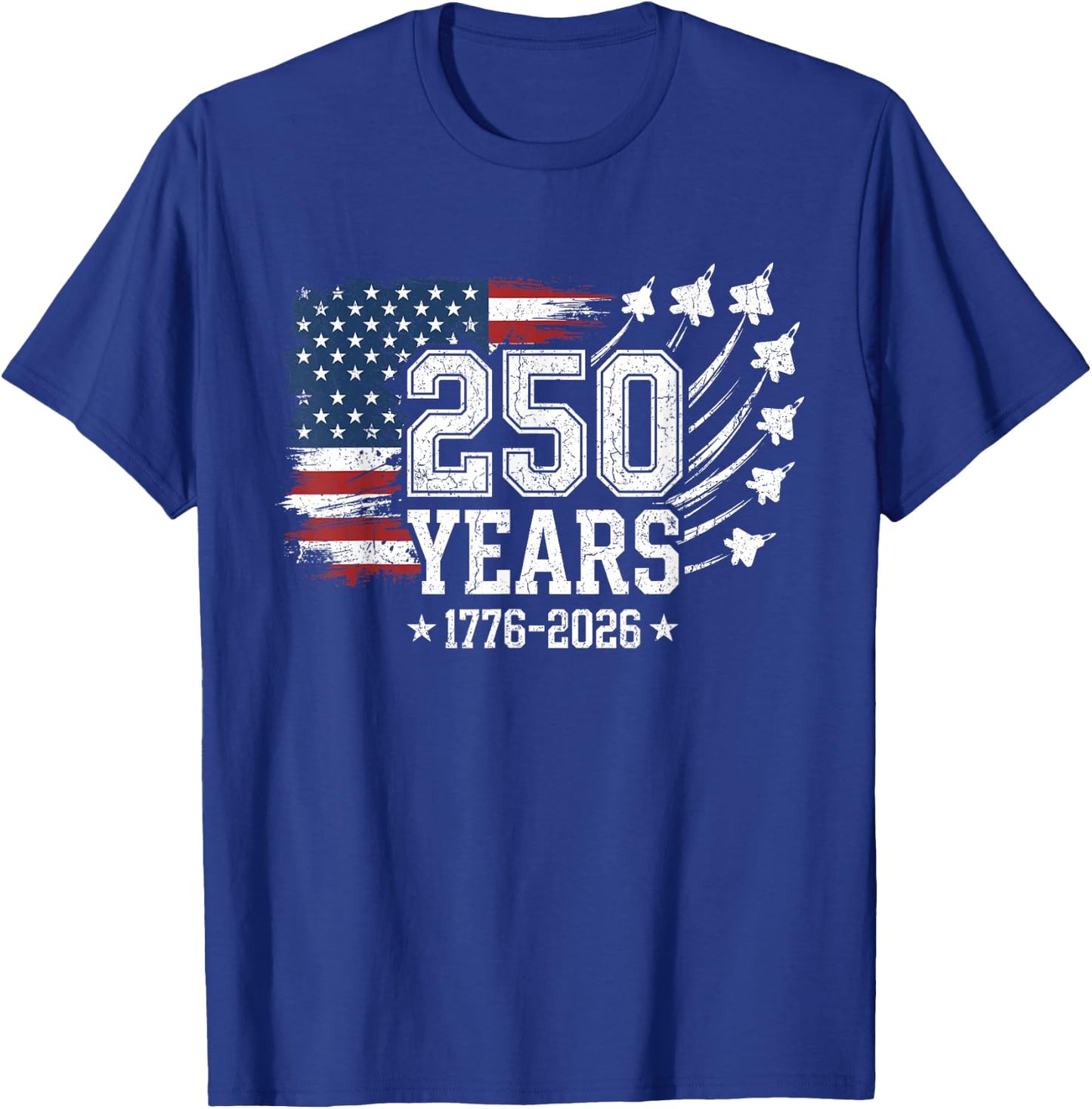 250 Years 250th Anniversary American Flag USA 4th of July T-Shirt - T-Shirt | Royal