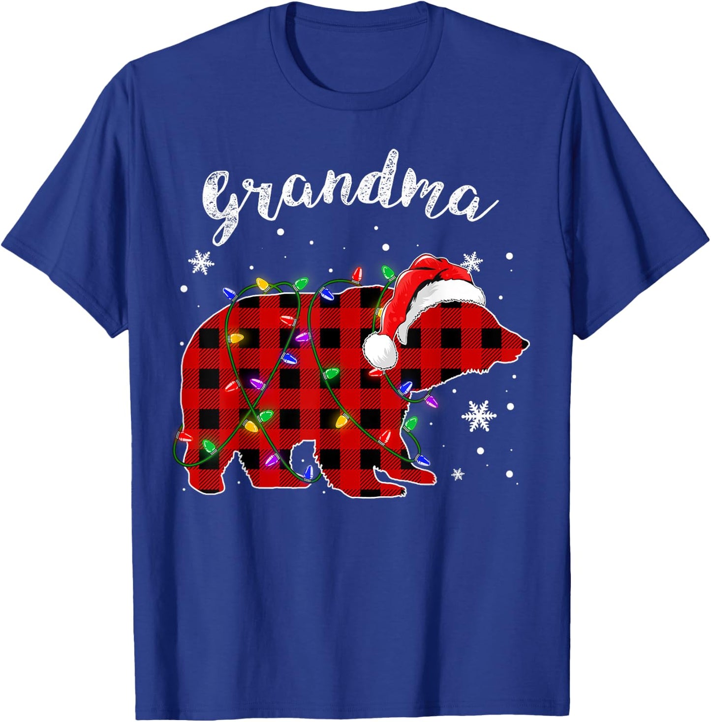 Red Plaid Grandma Bear Buffalo Family Pajama Christmas T-Shirt - T-Shirt | Royal