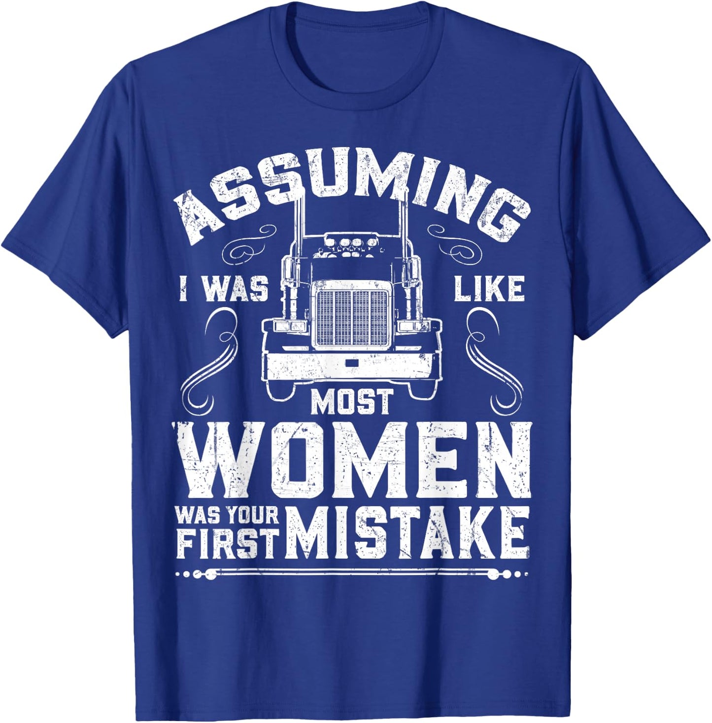 Woman Trucker Female Truck Driver T-Shirt - T-Shirt | Royal